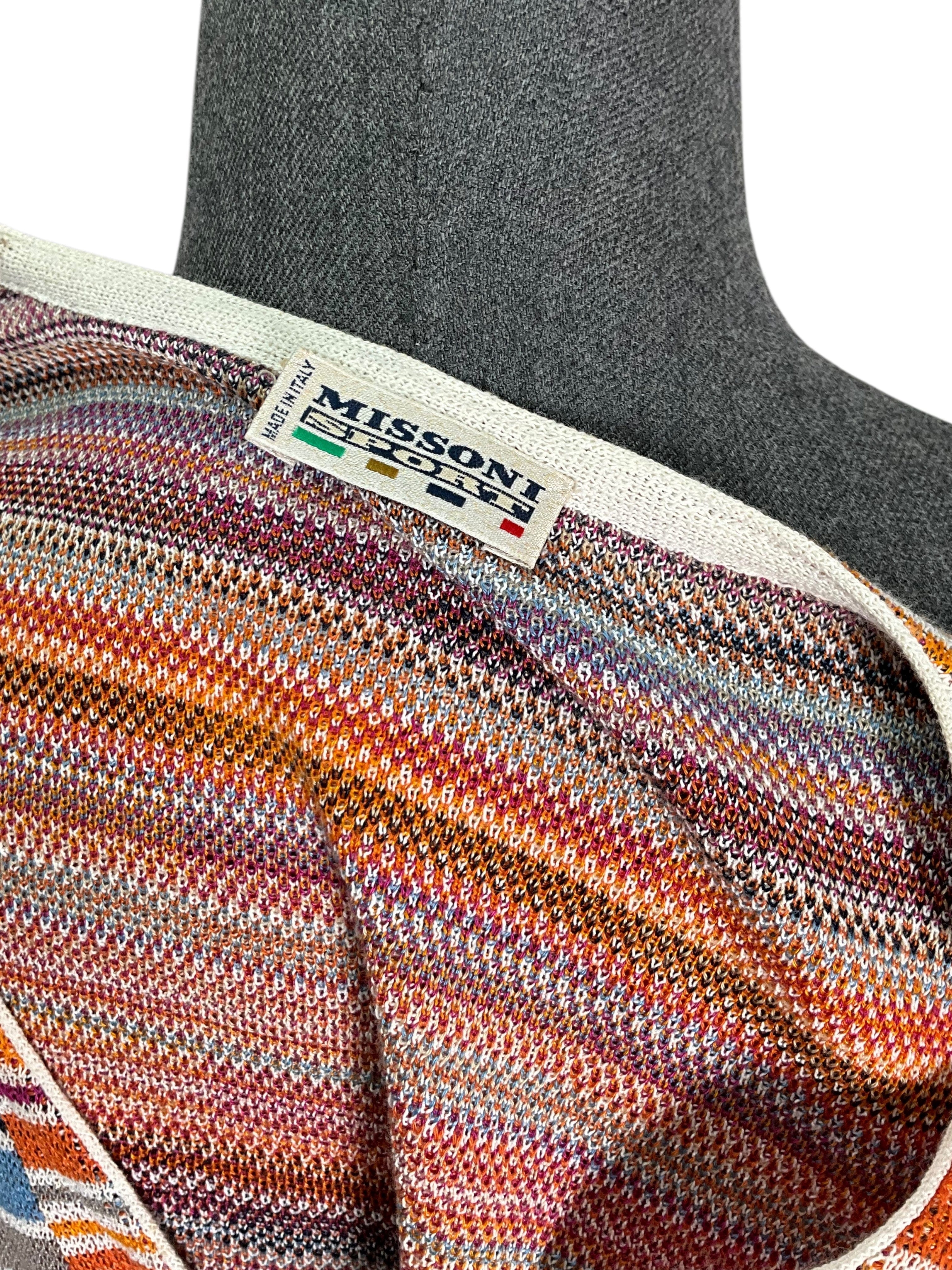 Missoni Sport Knit Cotton Short Sleeve Sweater Size XL