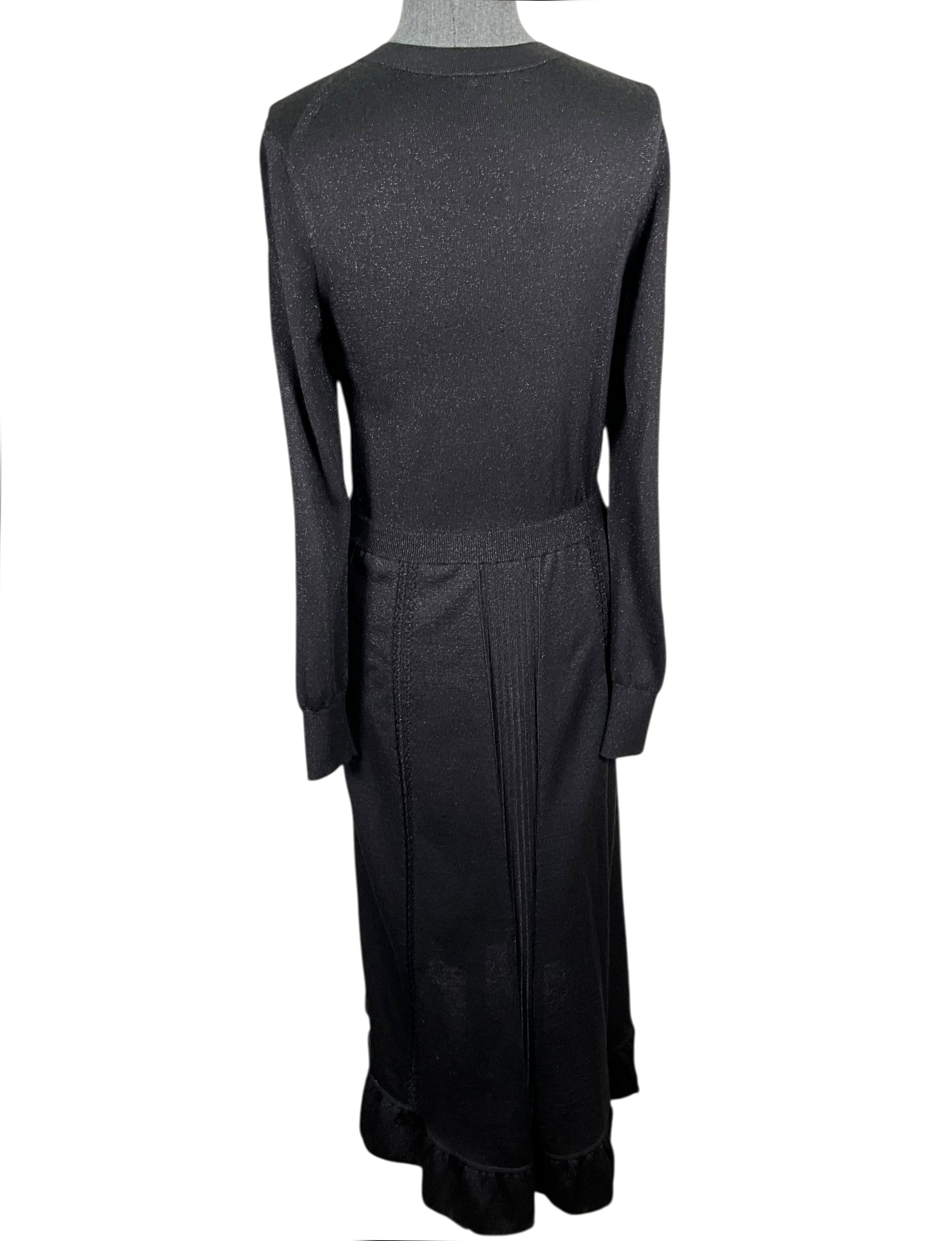 Chanel 2020 Long Sleeve CC Button Midi Dress Size S