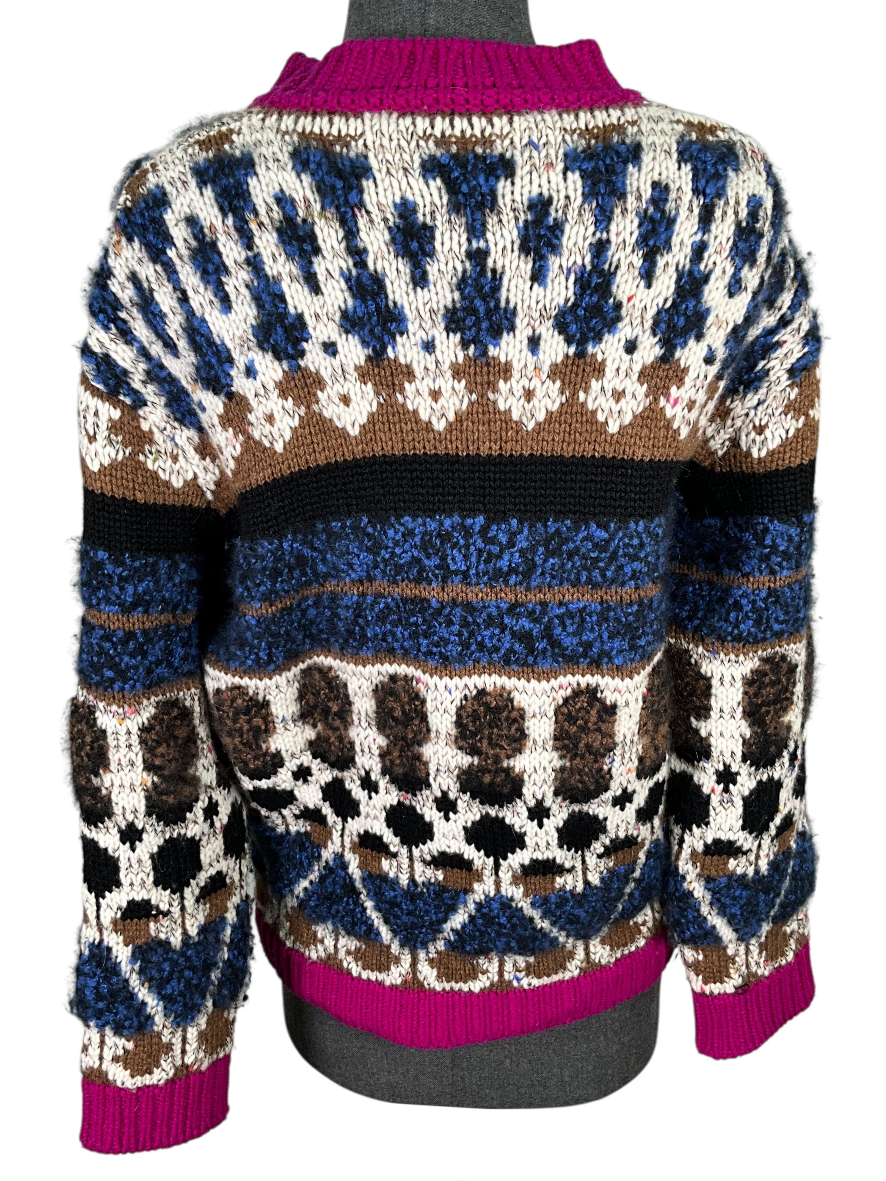 Chanel Chunky Knit Cashmere Ski Sweater Size S