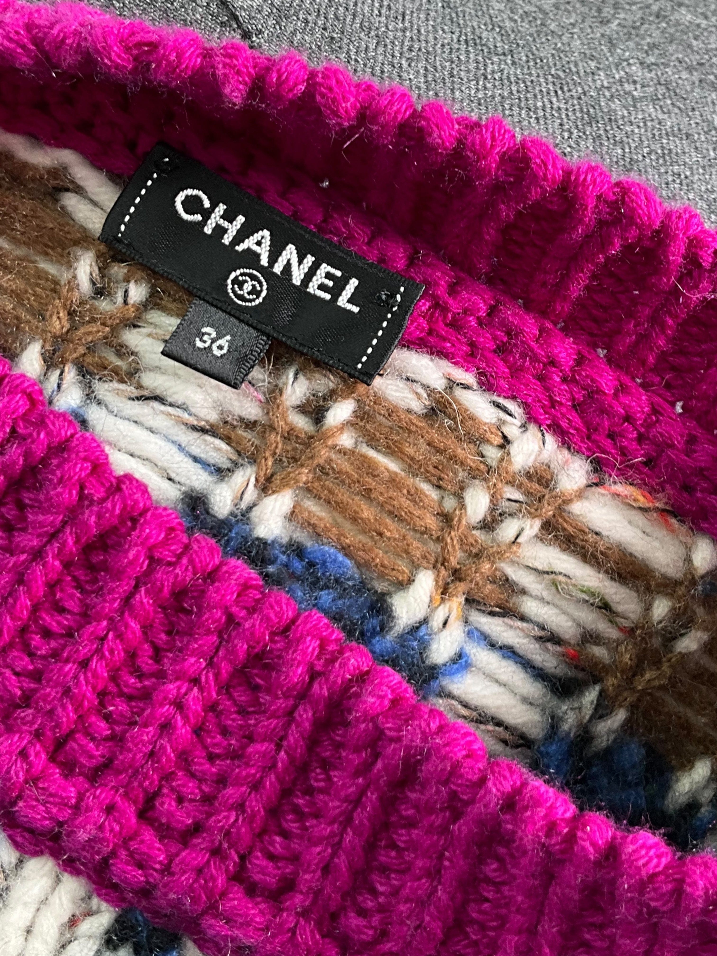 Chanel Chunky Knit Cashmere Ski Sweater Size S