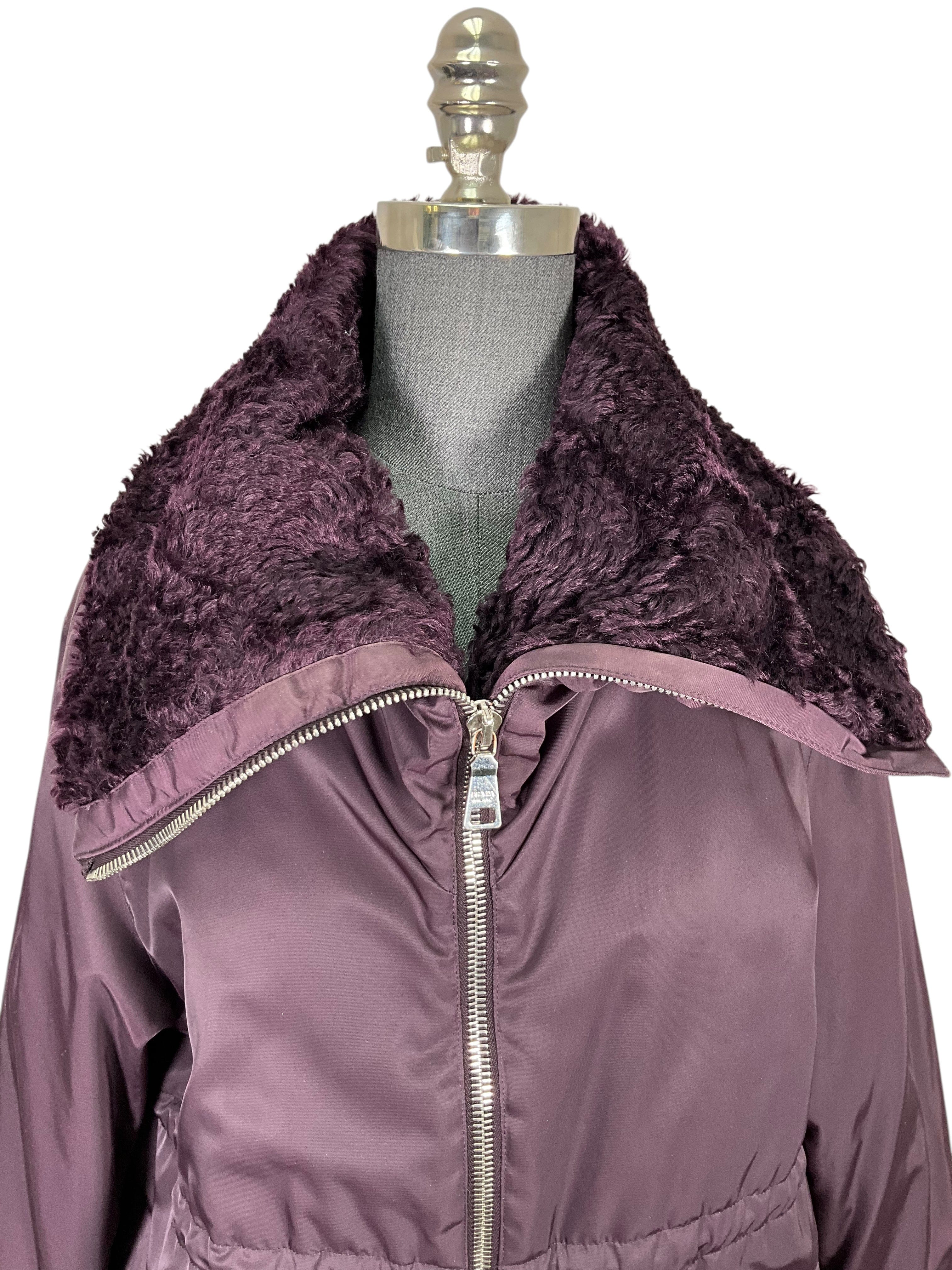 Prada Polyester Mohair Lined Bomber Jacket Size S