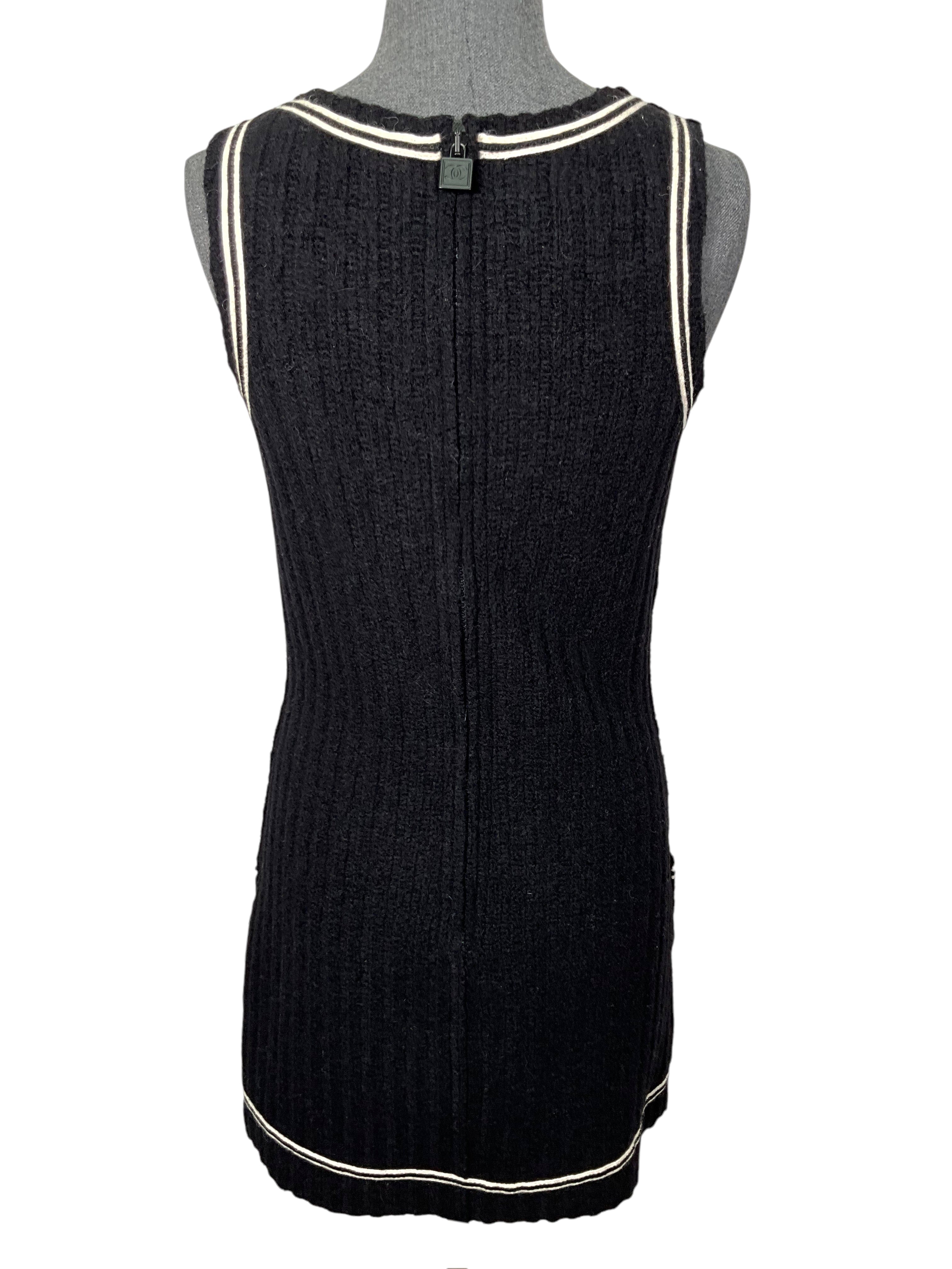 CHANEL Sport 2007 Sleeveless Wool Mini Dress Size 36