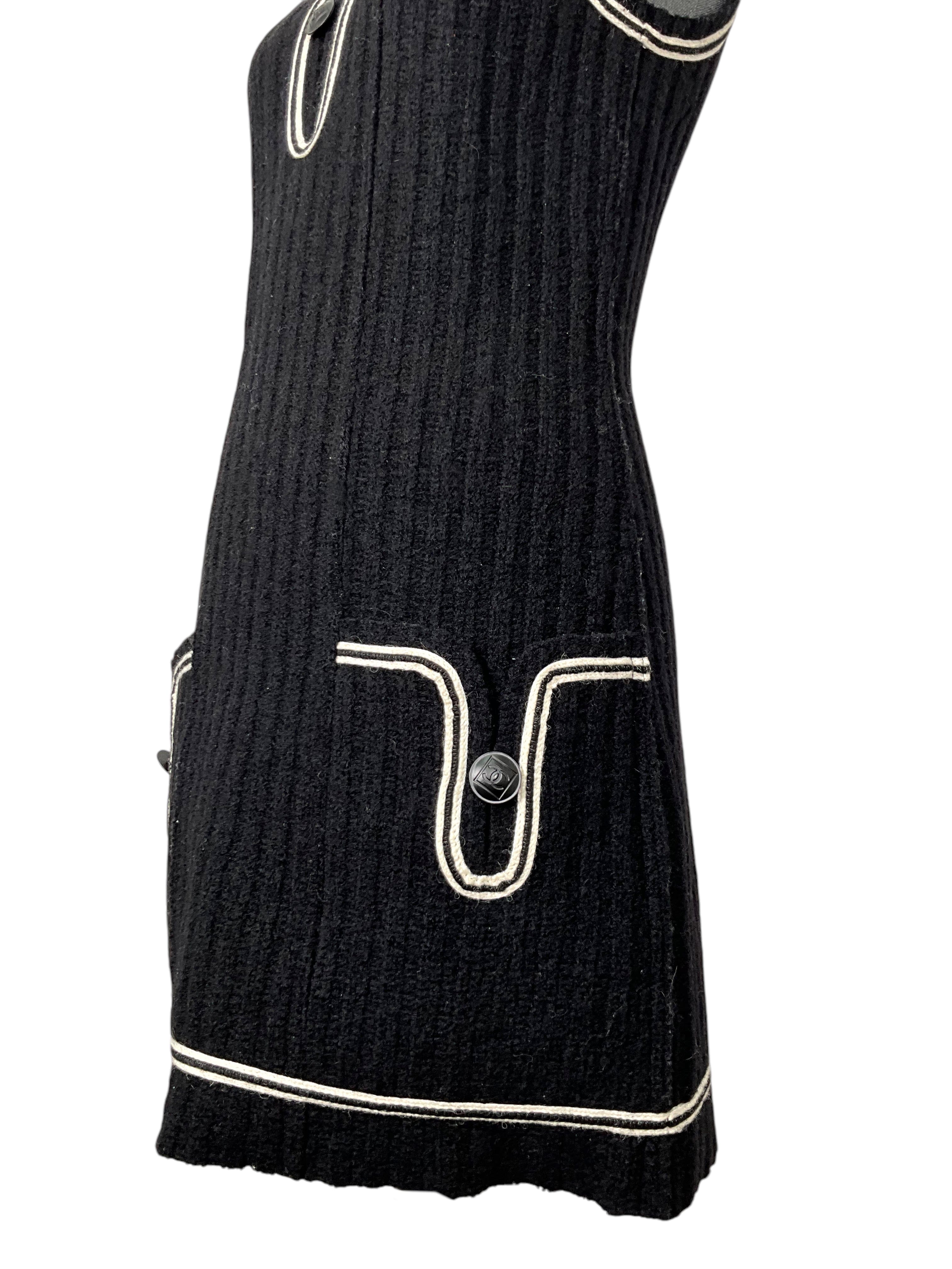 CHANEL Sport 2007 Sleeveless Wool Mini Dress Size 36