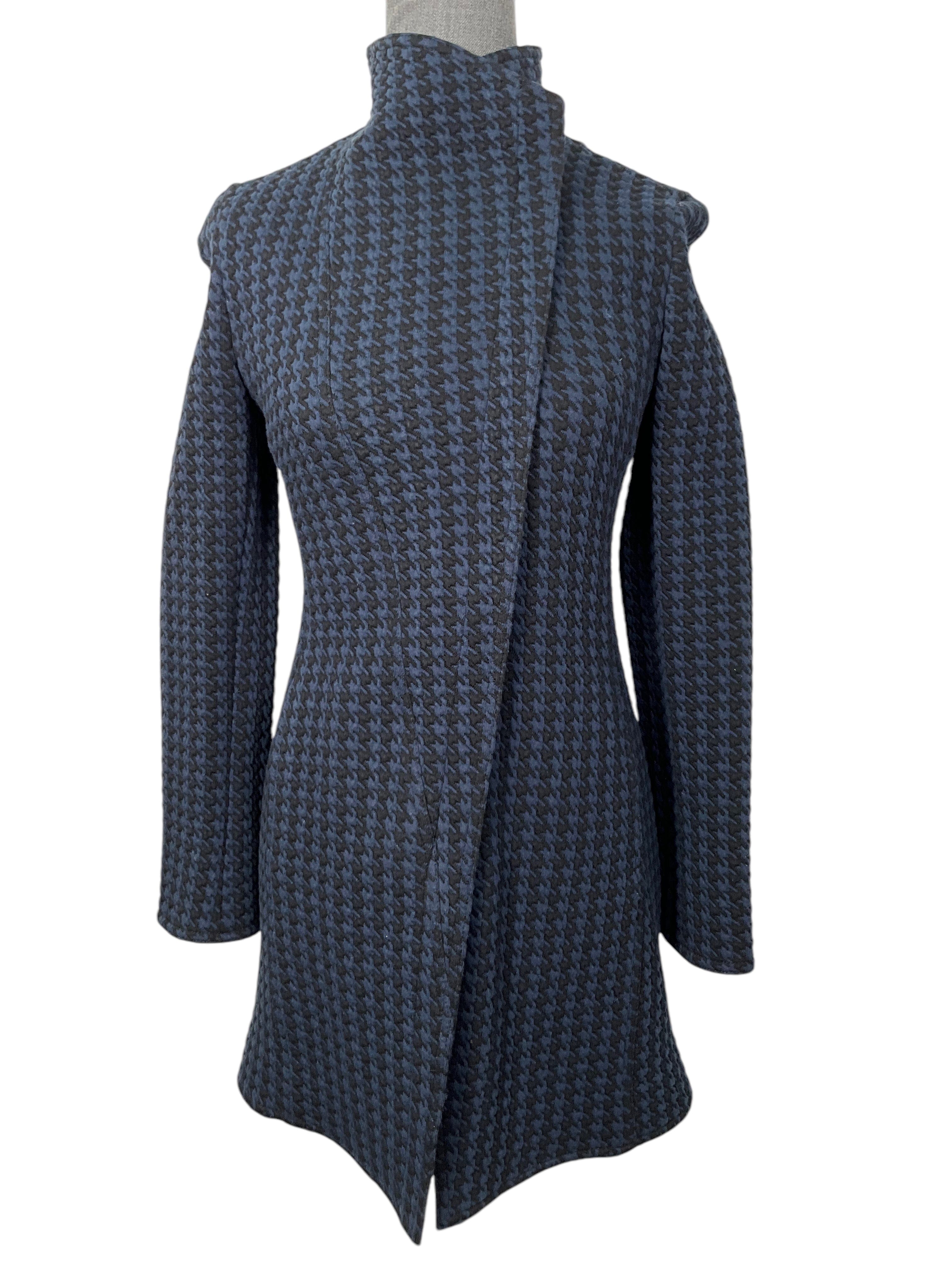 AKRIS PUNTO Houndstooth Knit Asymmetrical Jacket Size XS NEW