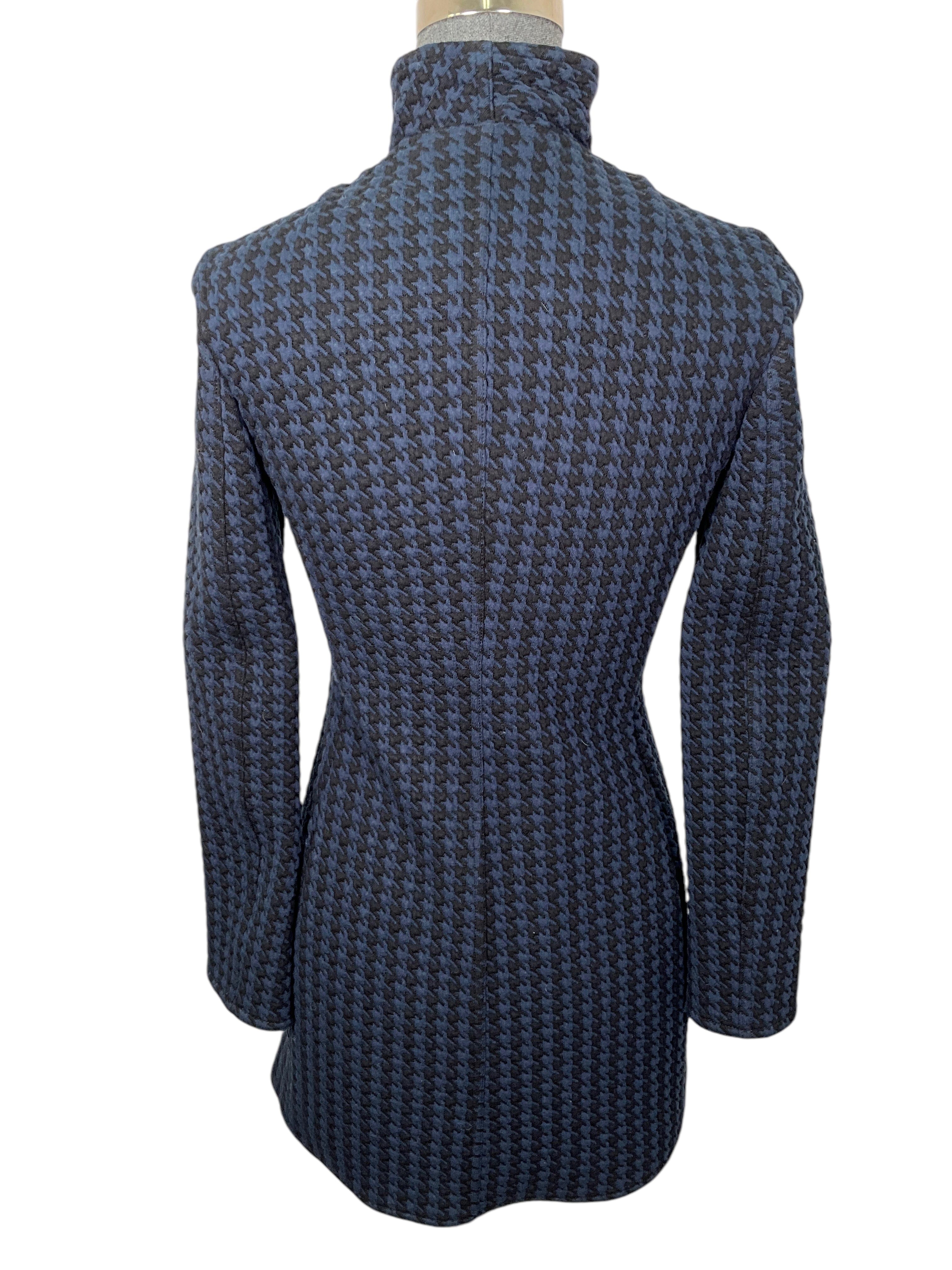 AKRIS PUNTO Houndstooth Knit Asymmetrical Jacket Size XS NEW