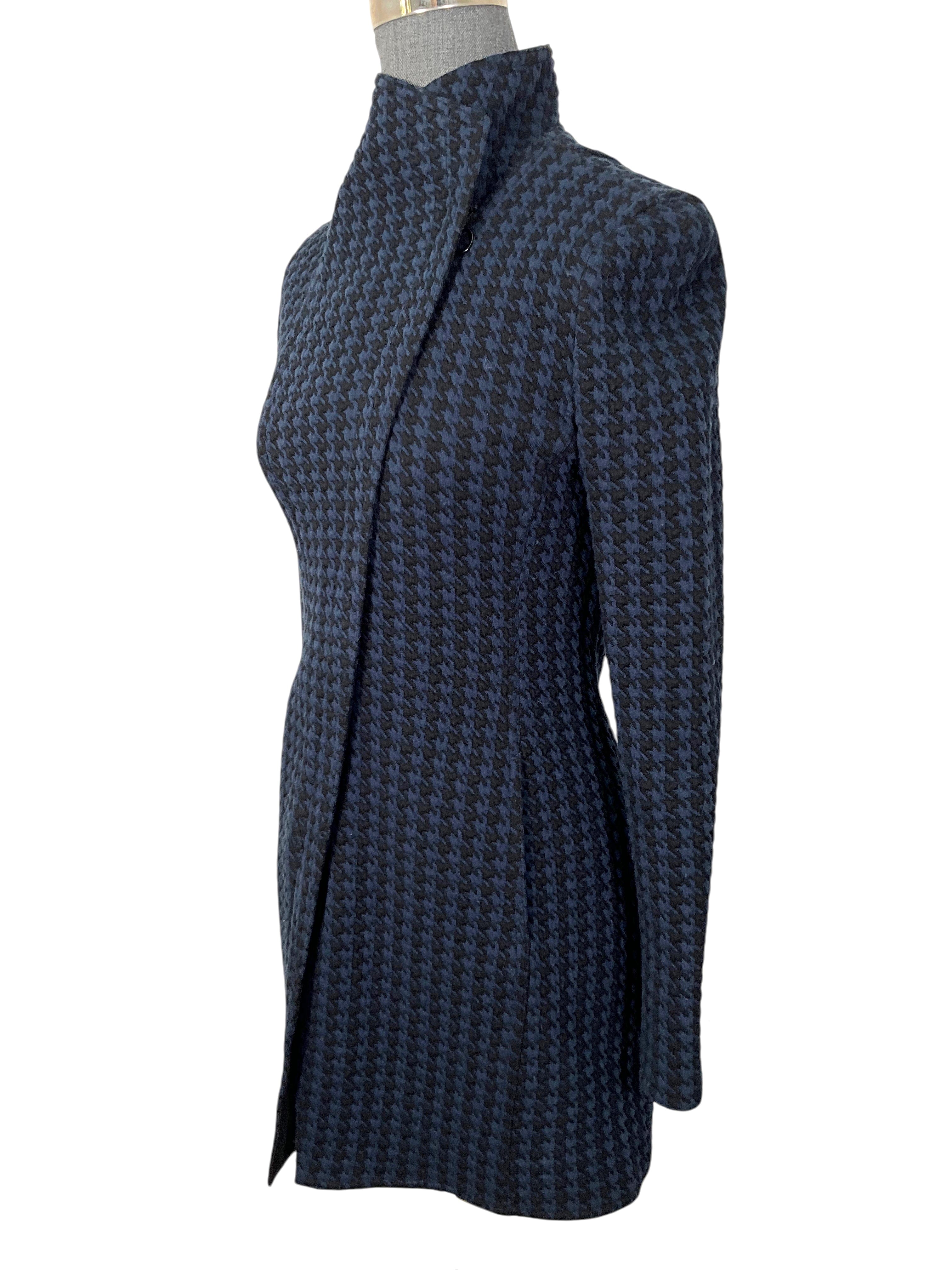 AKRIS PUNTO Houndstooth Knit Asymmetrical Jacket Size XS NEW