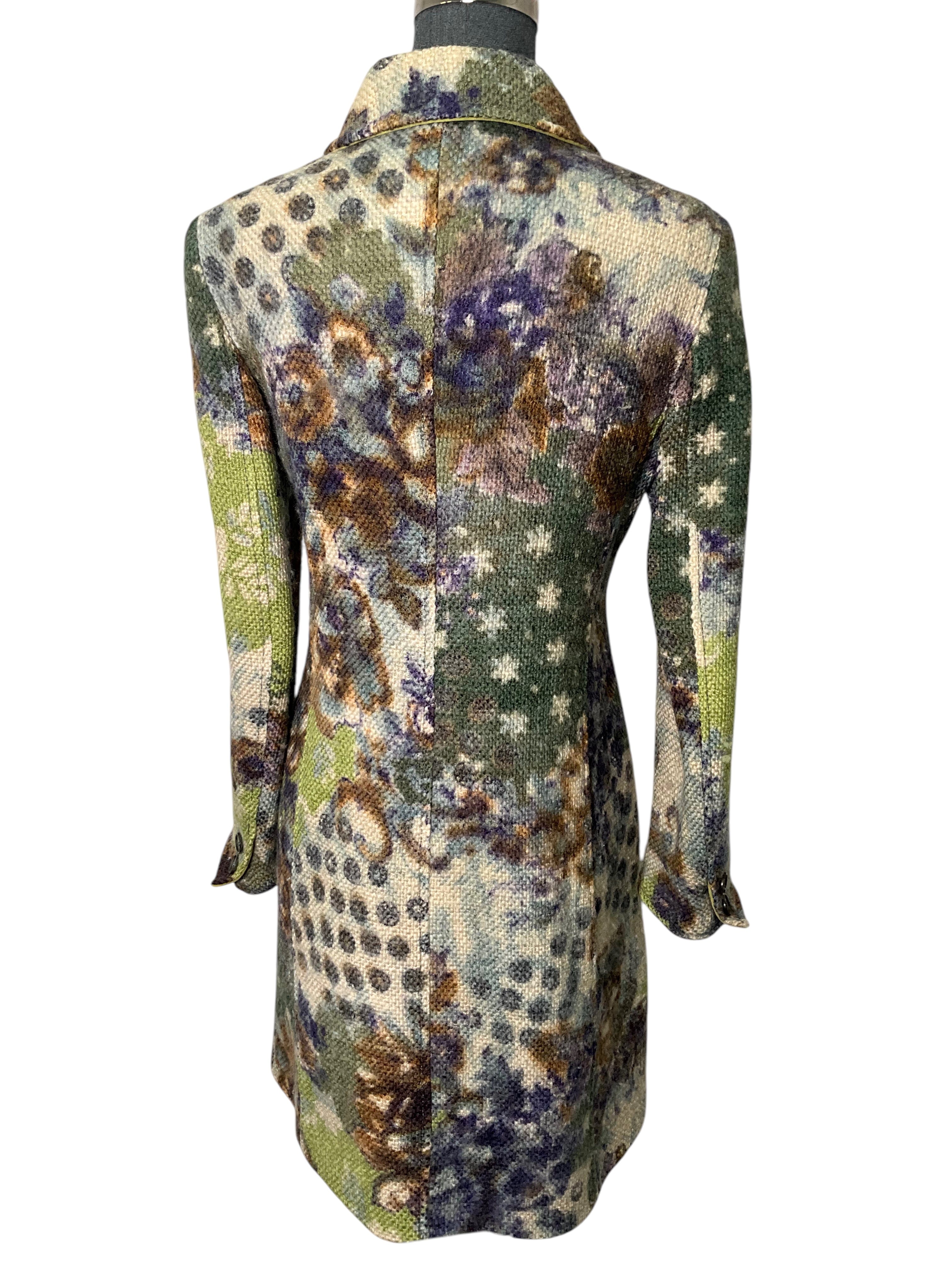 ETRO Wool Jacquard Duster Coat Size M