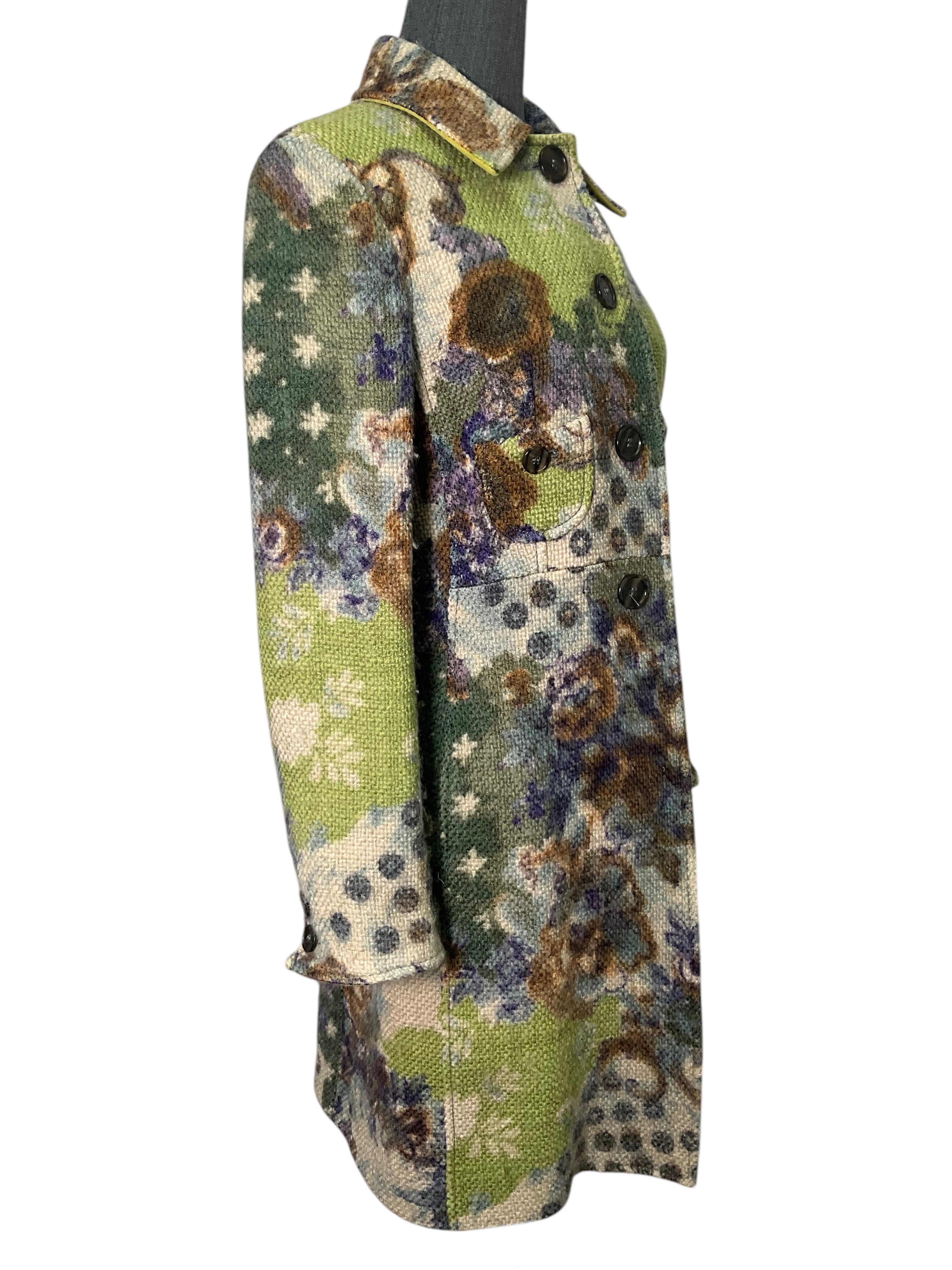 ETRO Wool Jacquard Duster Coat Size M