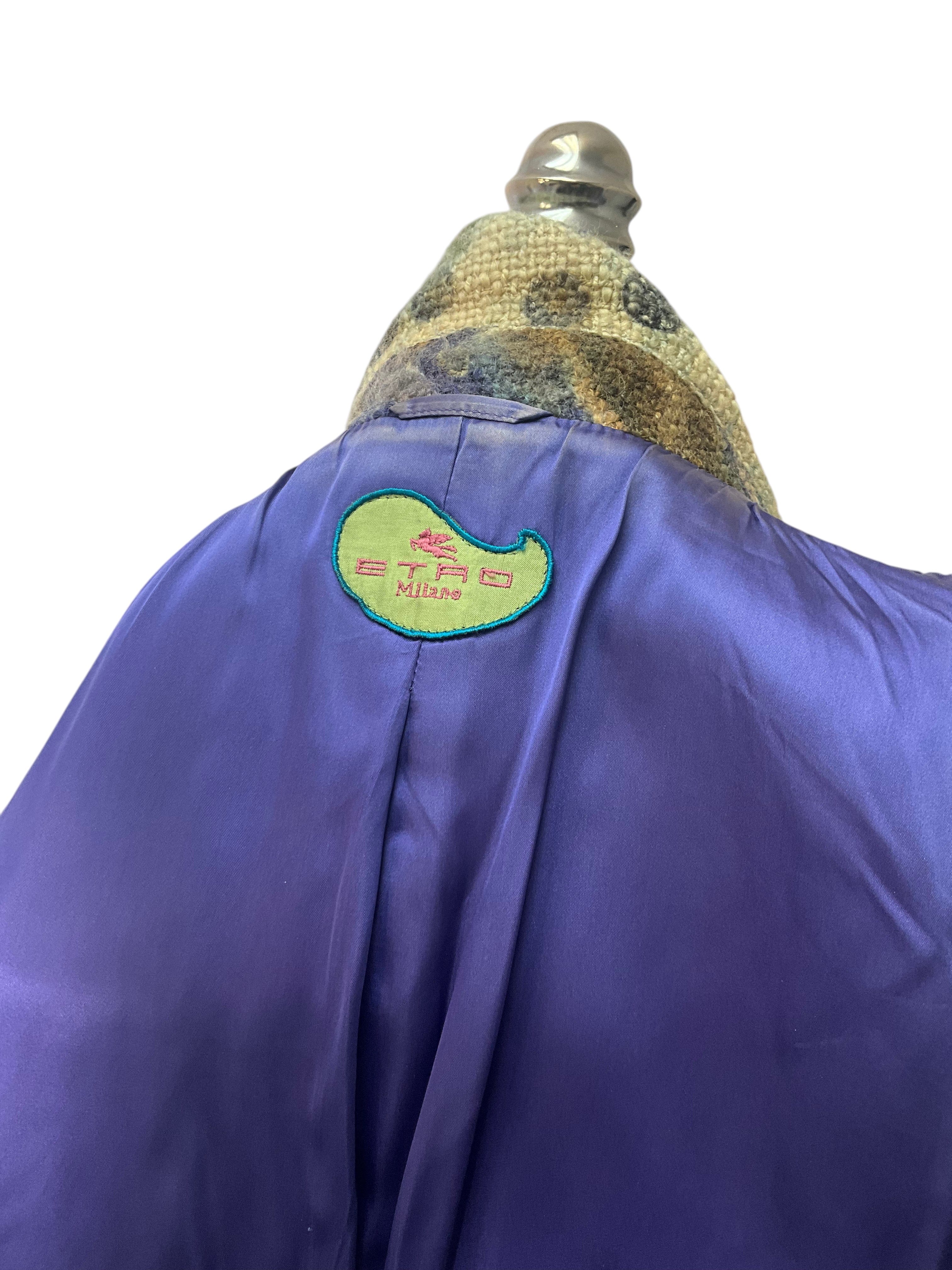 ETRO Wool Jacquard Duster Coat Size M