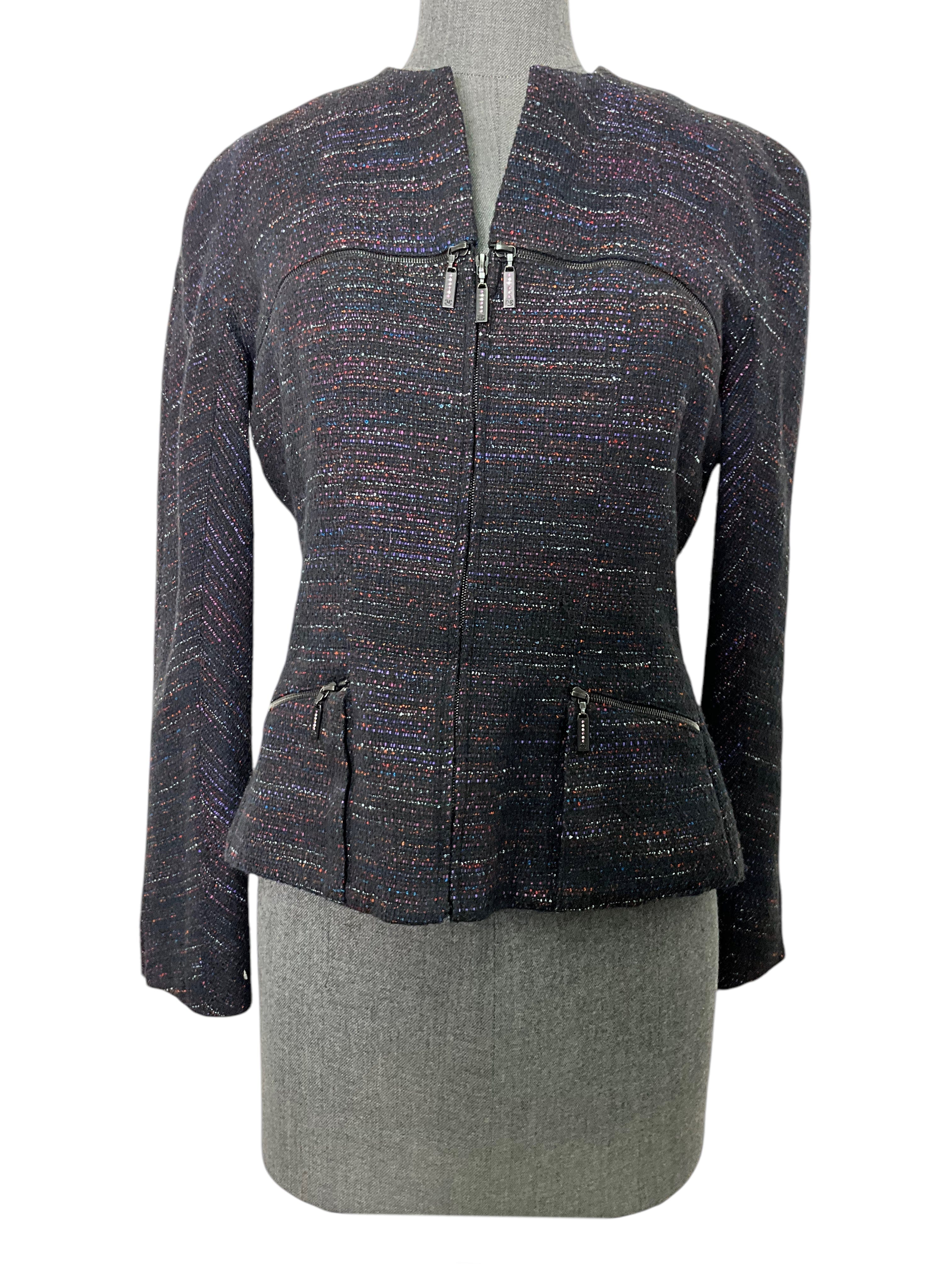 CHANEL 02A Zipper Detail Jacket Size M