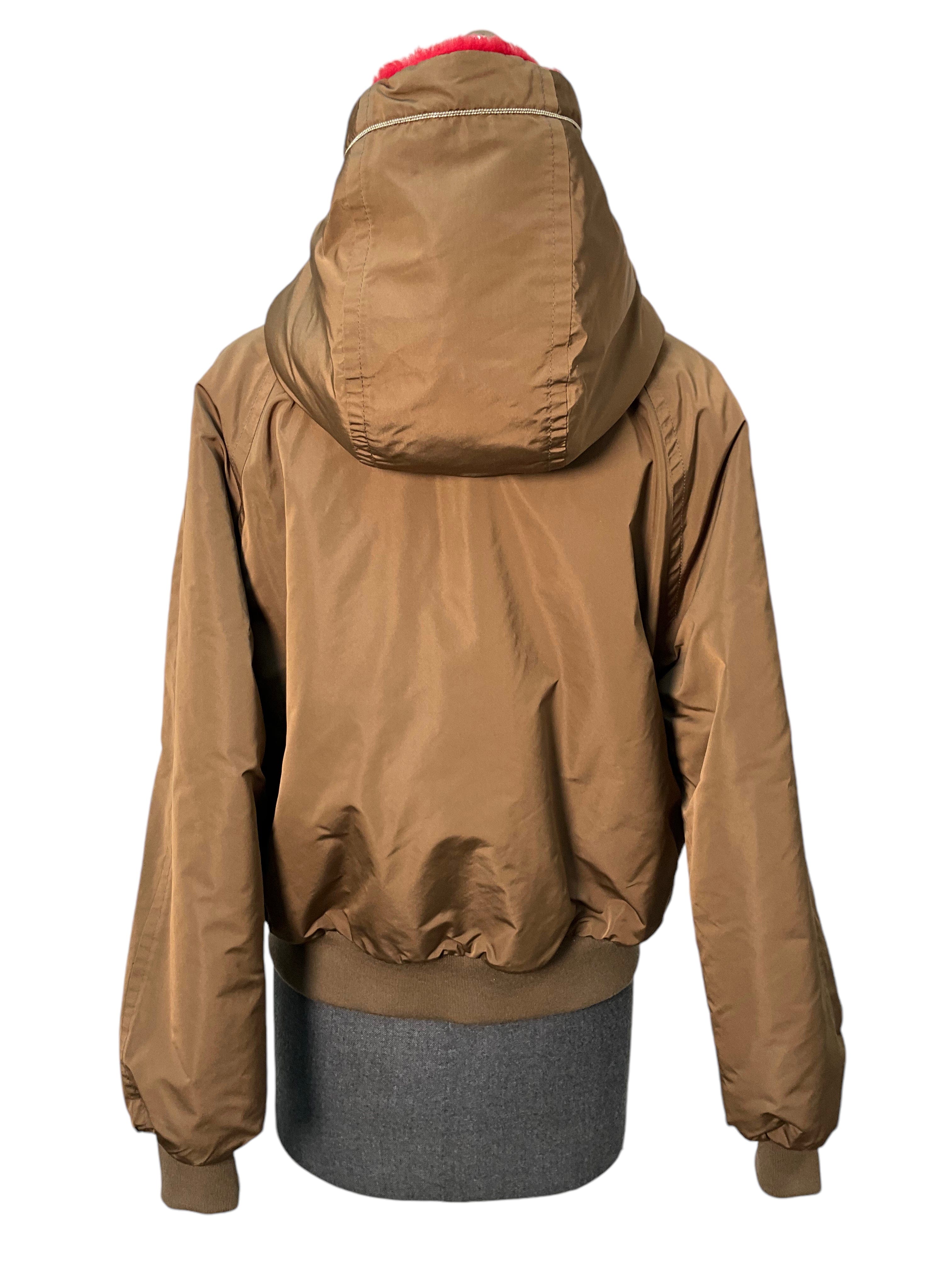 Brunello Cucinelli Reversible Cashmere Hooded Bomber Jacket Size S NWT