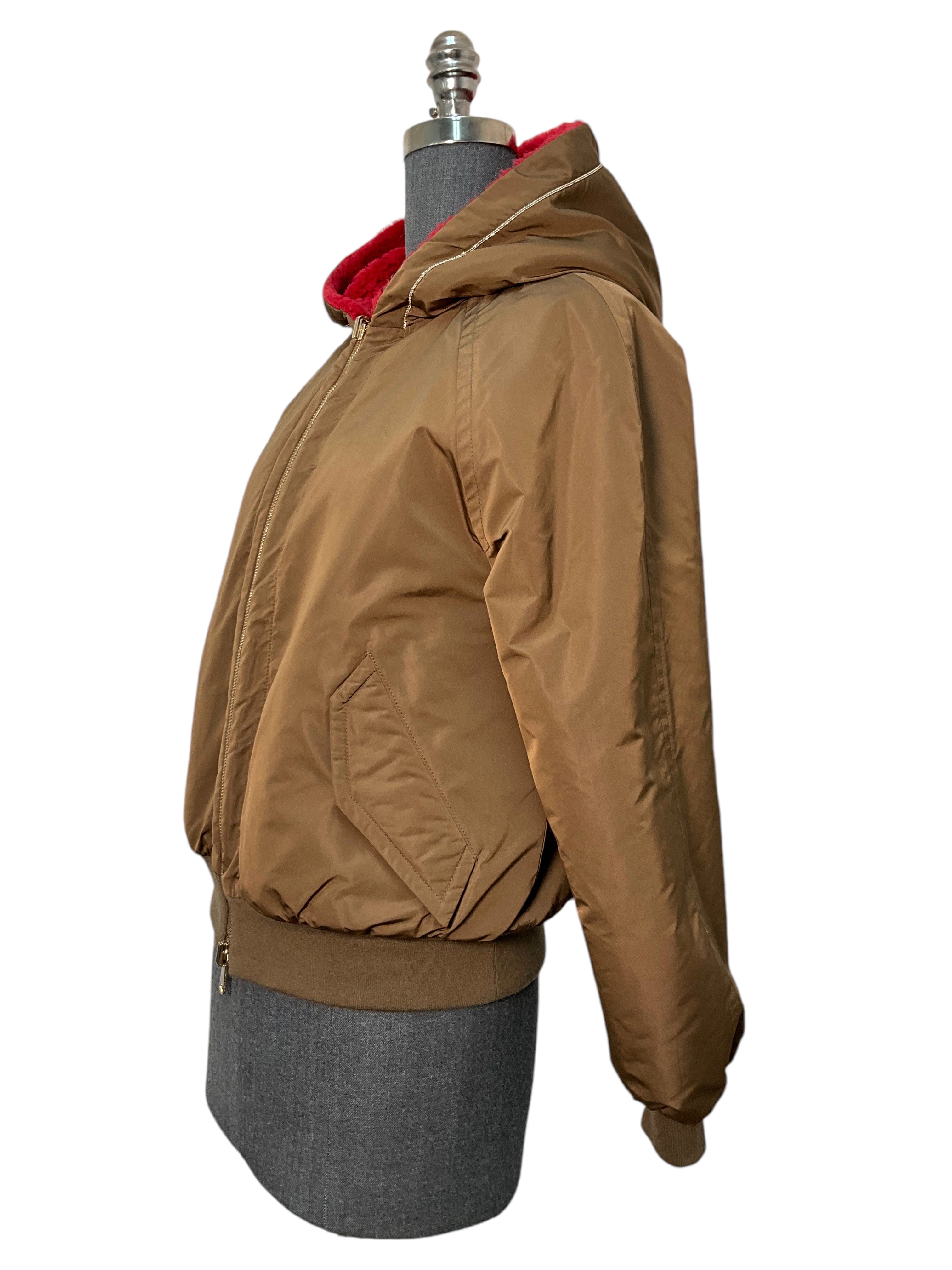 Brunello Cucinelli Reversible Cashmere Hooded Bomber Jacket Size S NWT