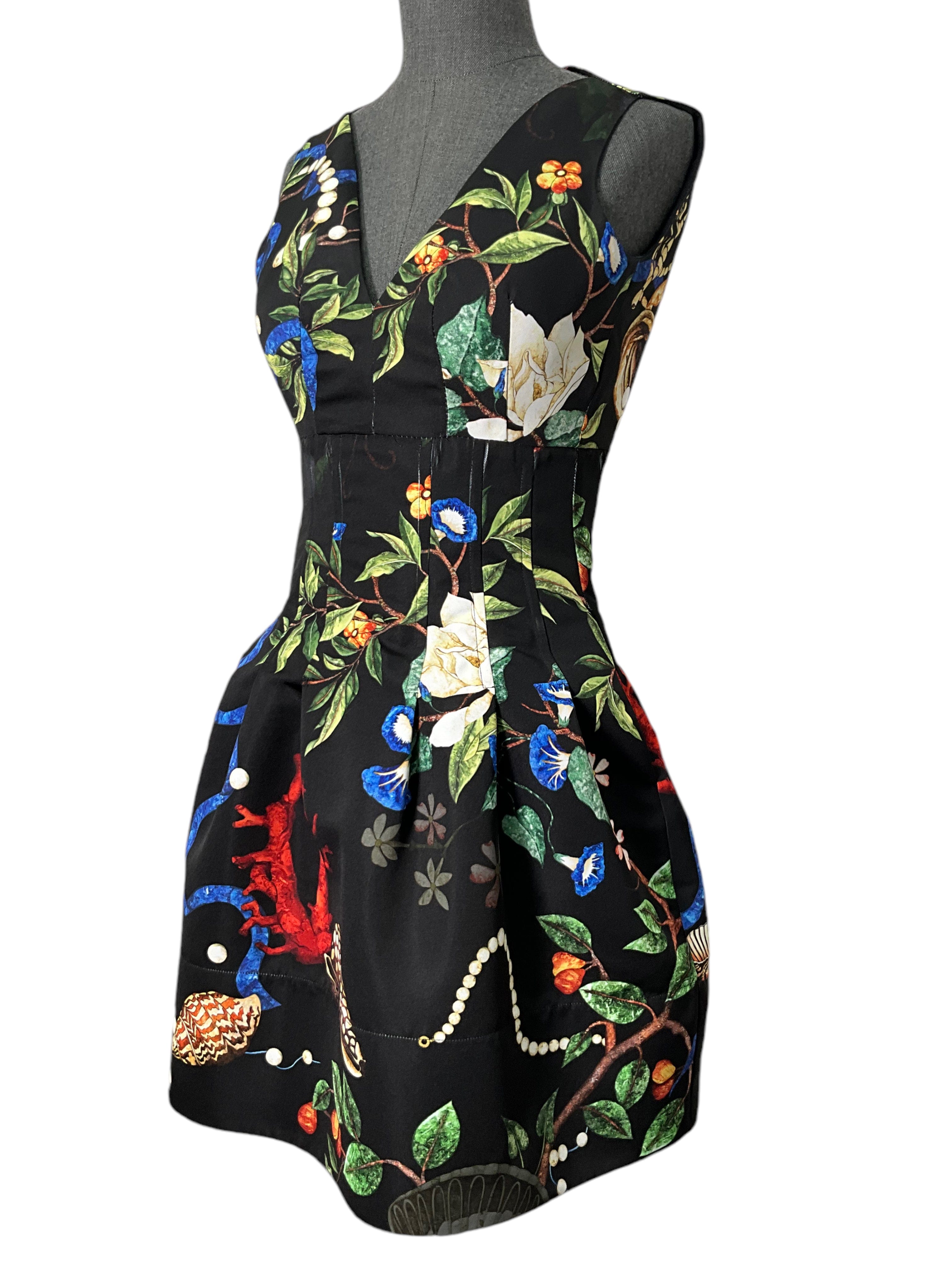 Oscar de la Renta Floral Sleeveless Dress Size XXS