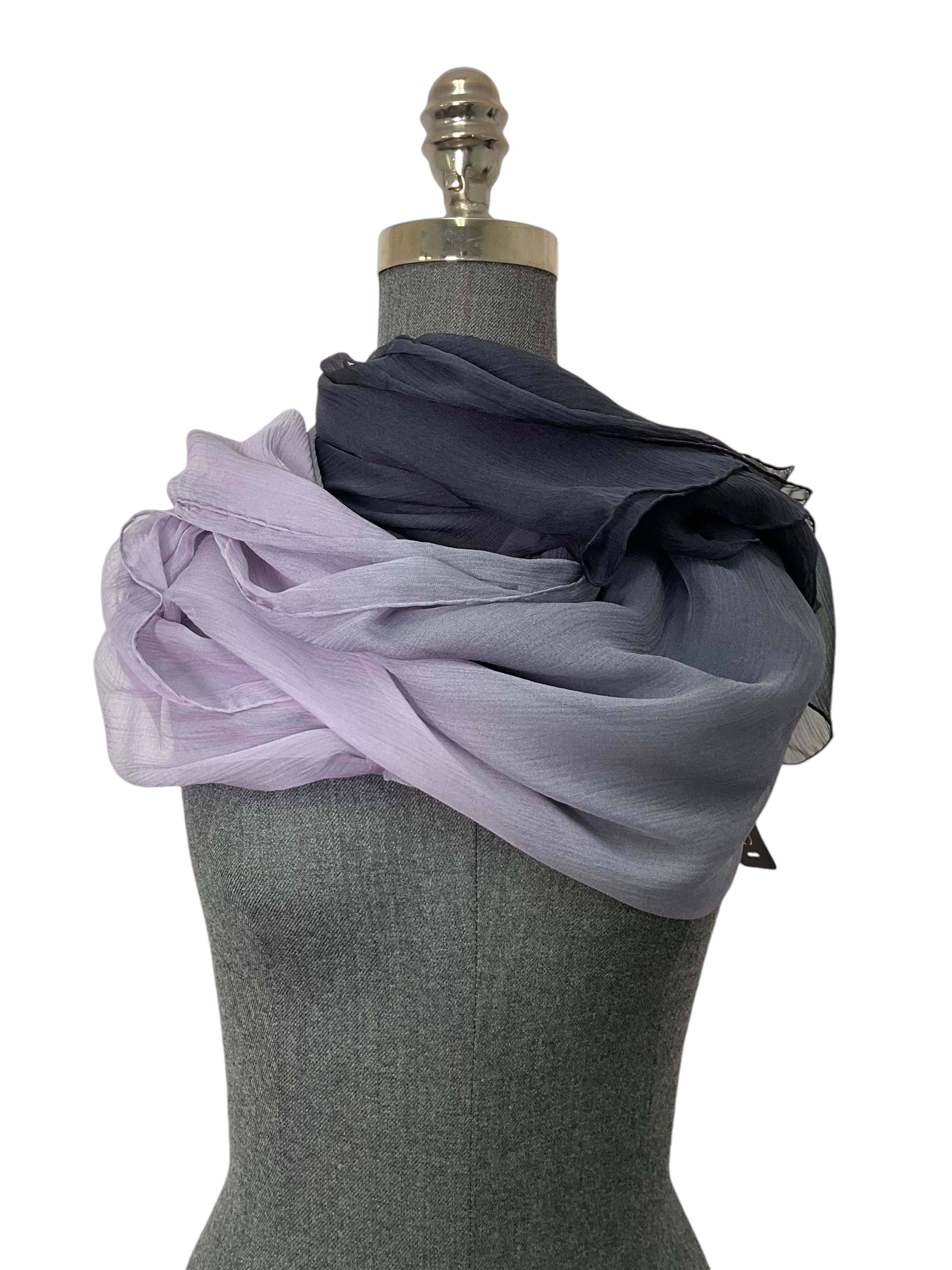 GUCCI Ombre Silk Chiffon Oblong Scarf