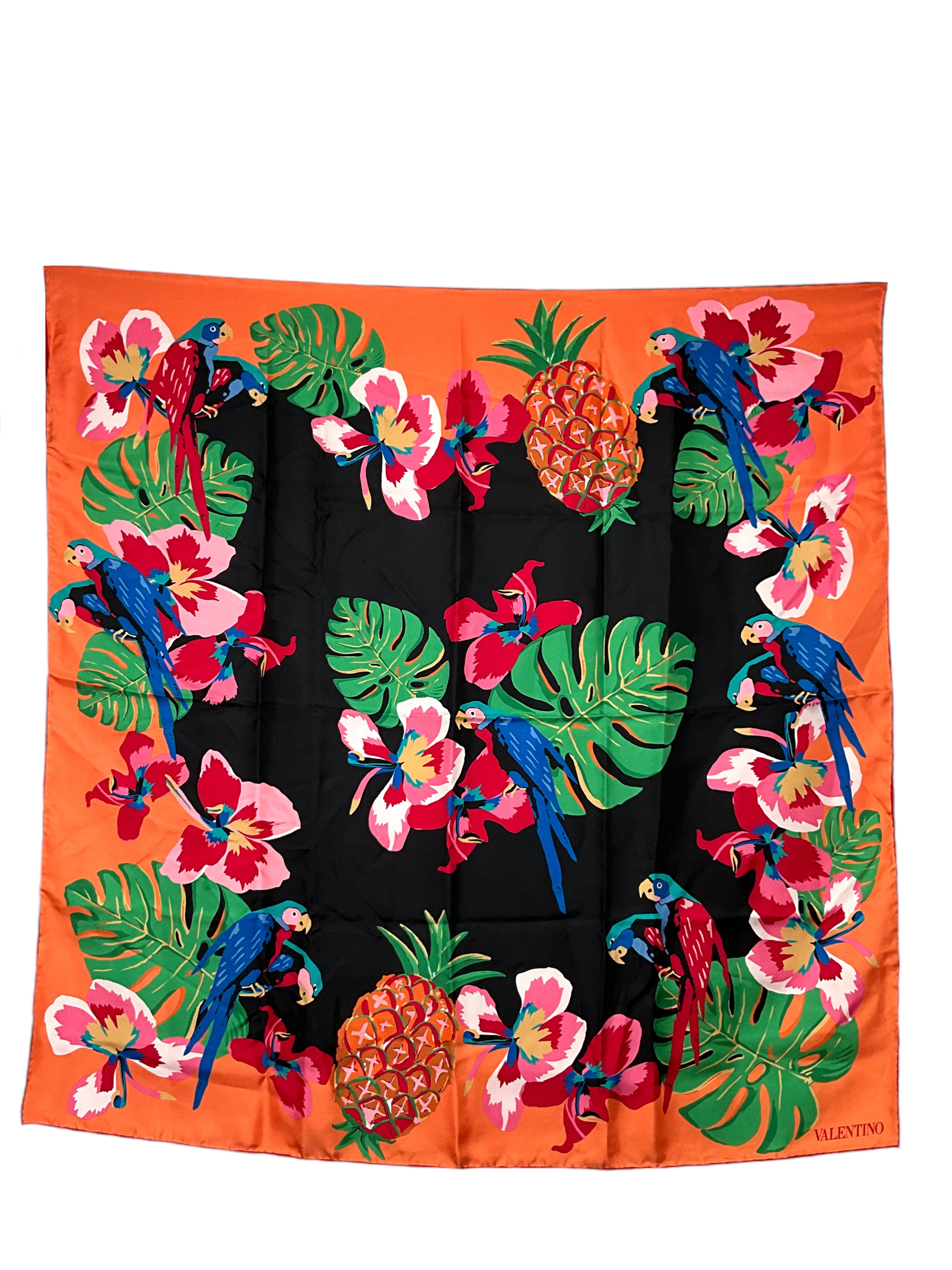 Hermes VALENTINO Floral Silk Scarf NEW
