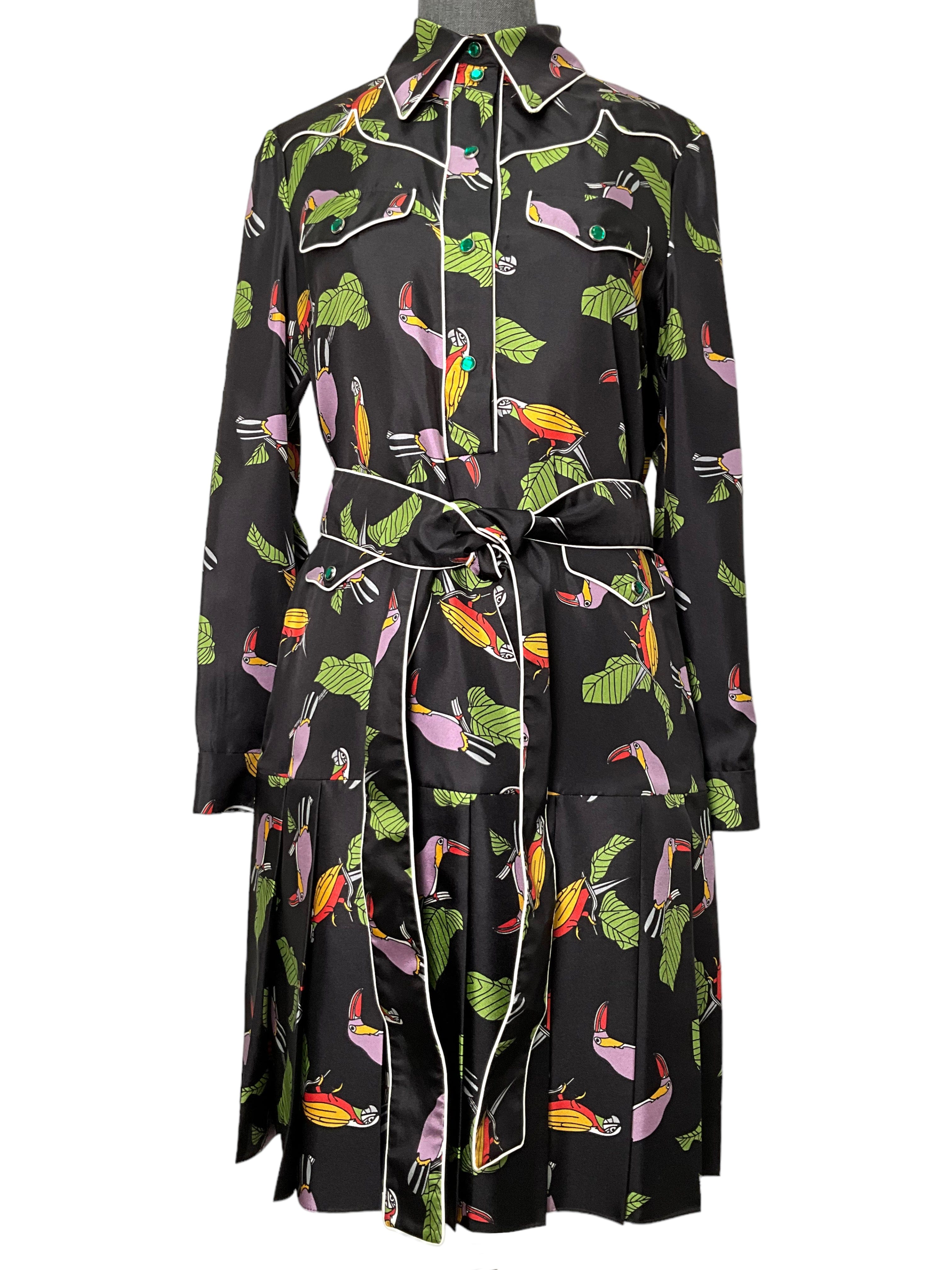 GUCCI Toucan Printed Dress Size M NEW