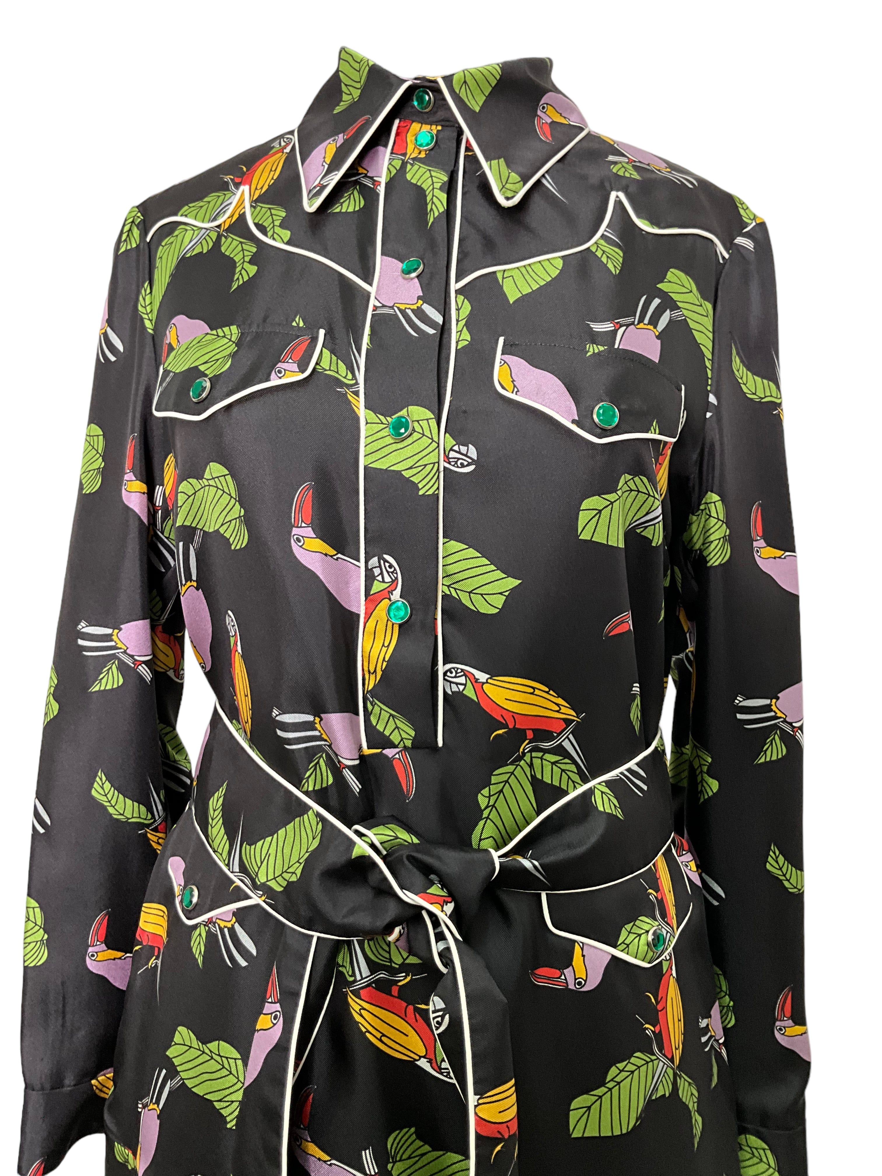 GUCCI Toucan Printed Dress Size M NEW