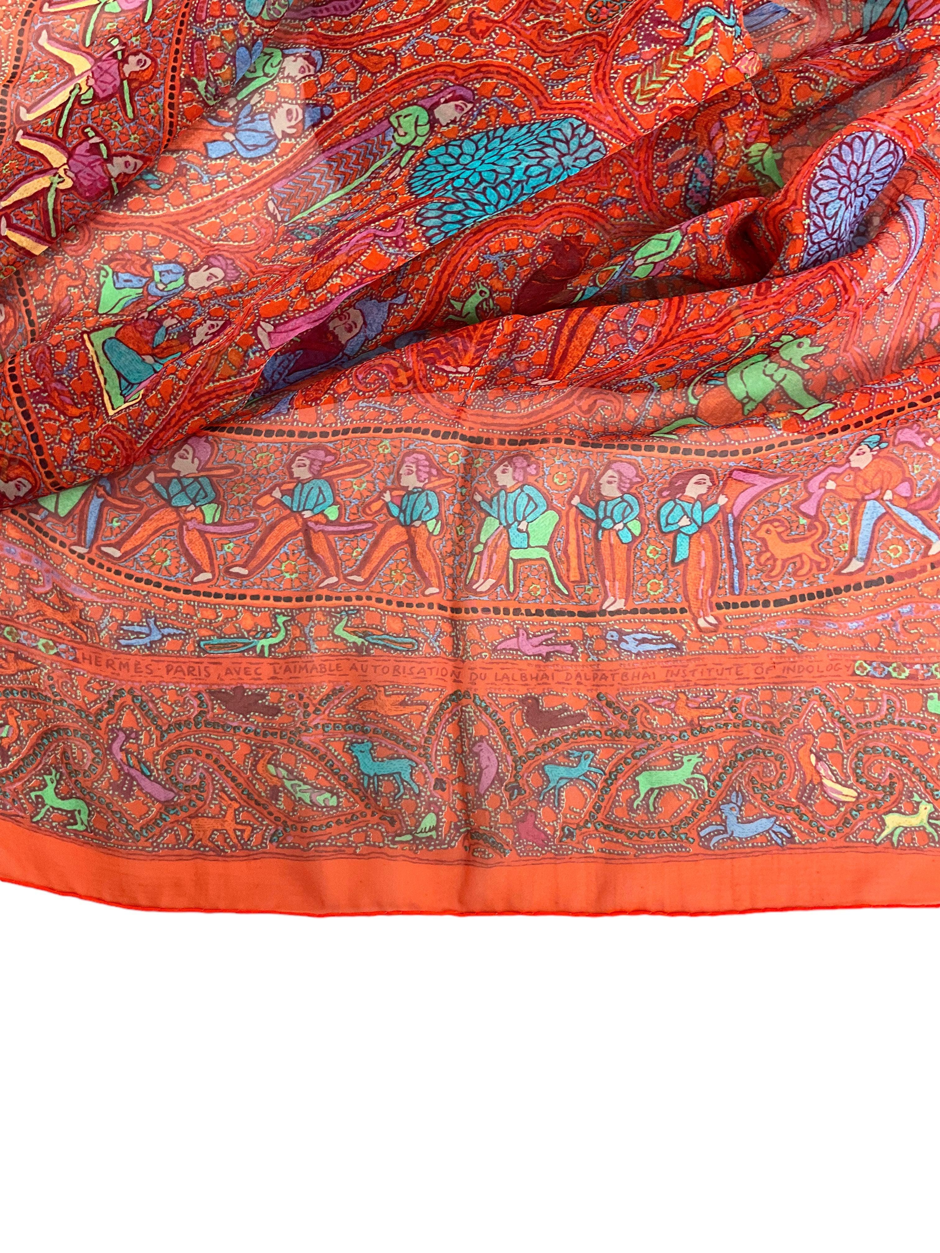 Hermes Institute Of Indology Silk Chiffon Scarf Shawl