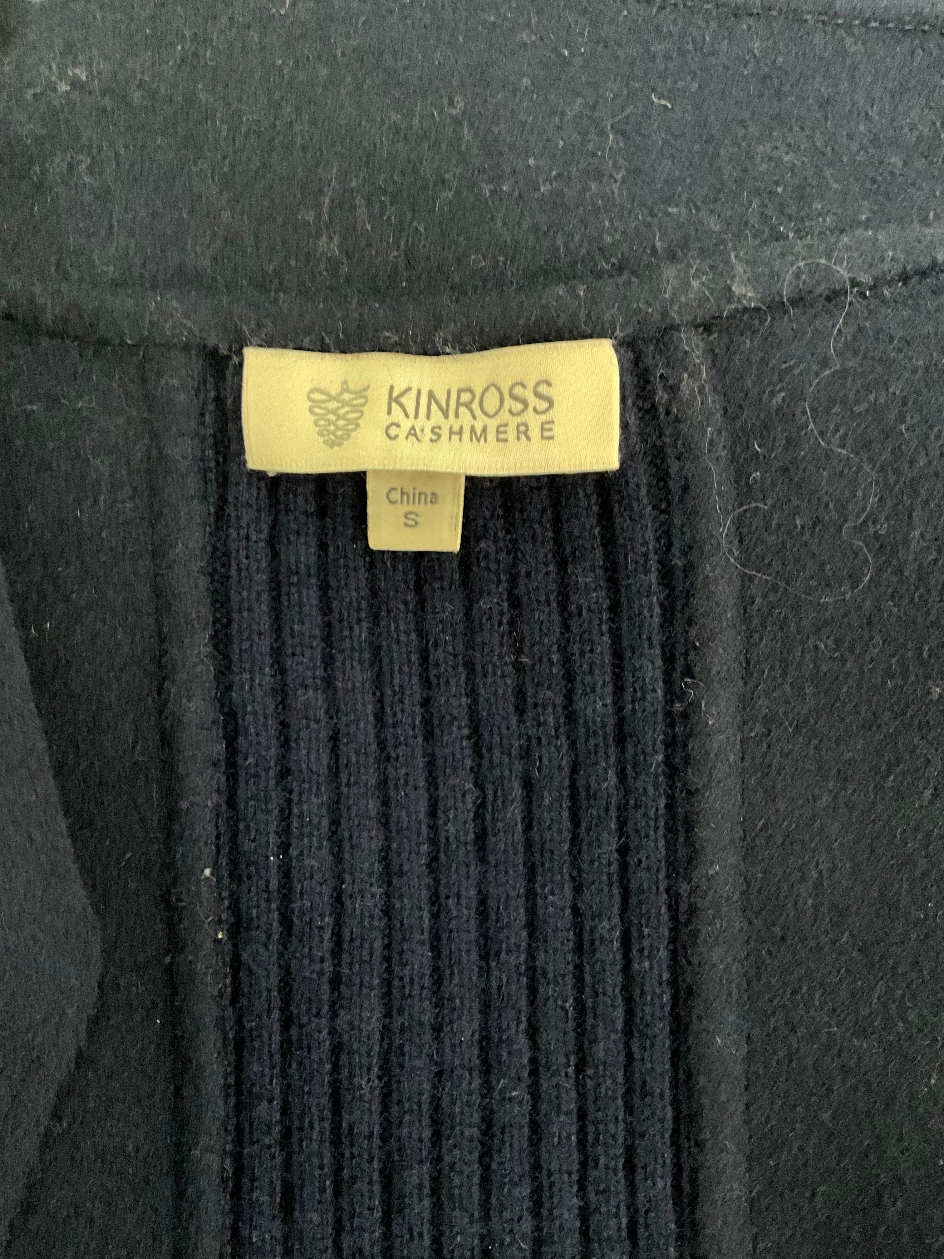 Kinross Cahsmere Kinross Cashmere Wool Navy Coat Size S