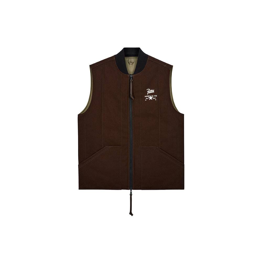 Converse x Patta Four-Leaf Clover Utility Reversible Padded Vest - Java/Burnt Olive