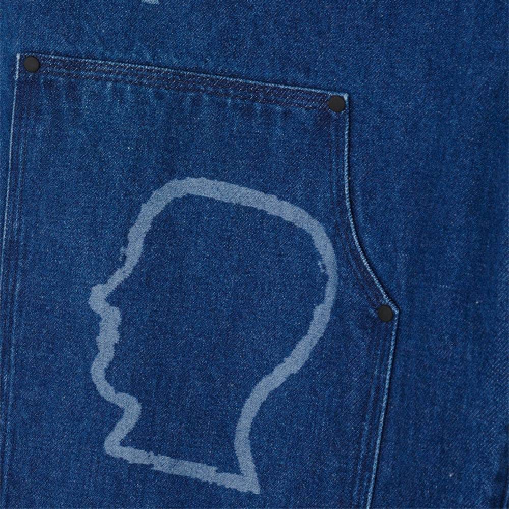 Brain Dead Logohead Denim Double Knee Utility Pant - Indigo