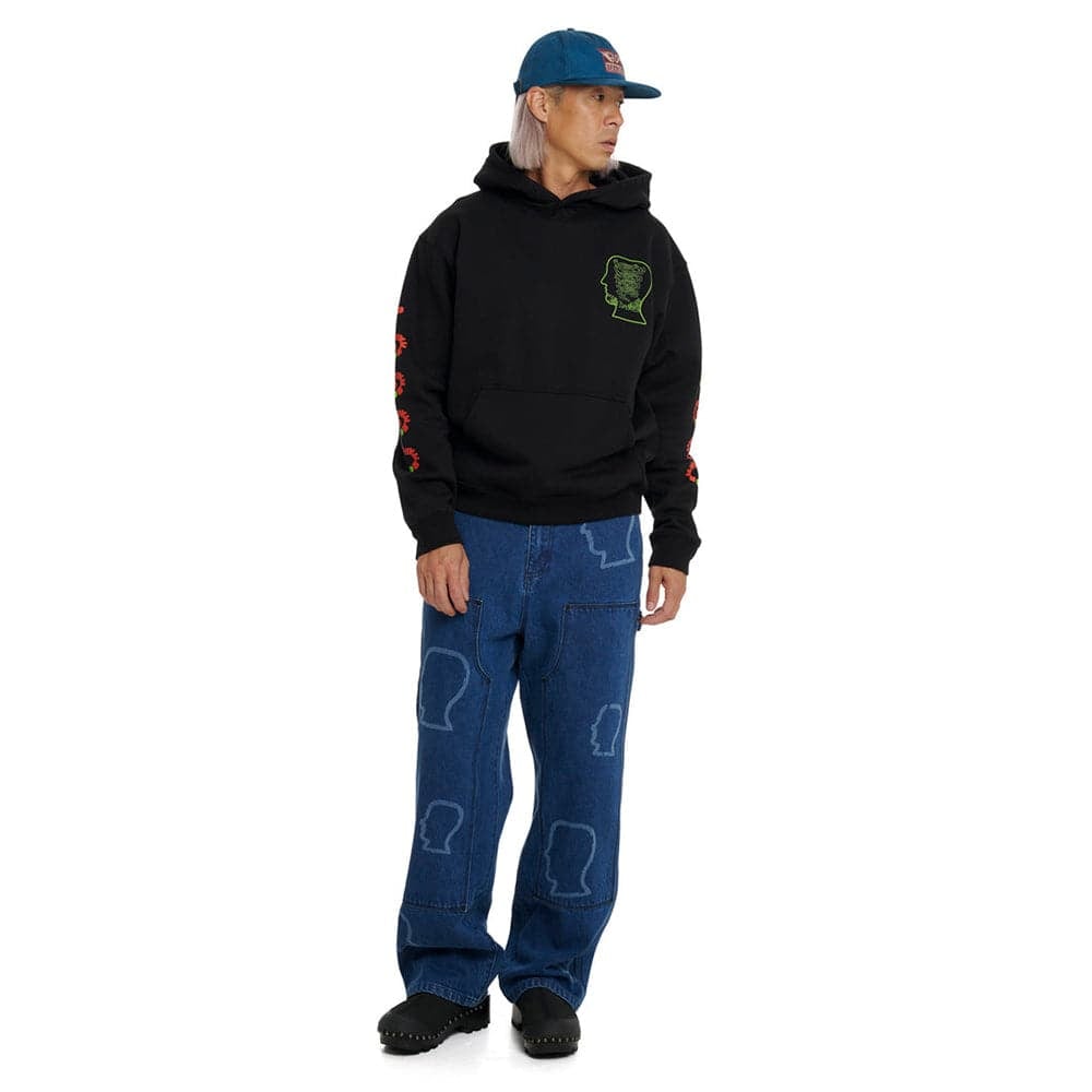 Brain Dead Logohead Denim Double Knee Utility Pant - Indigo