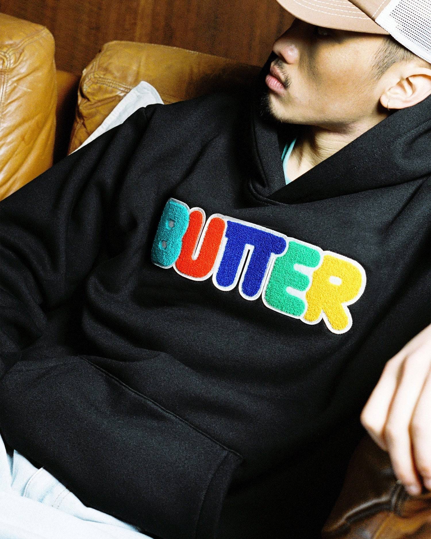Butter Goods Rounded Chenille Applique Pullover - Black