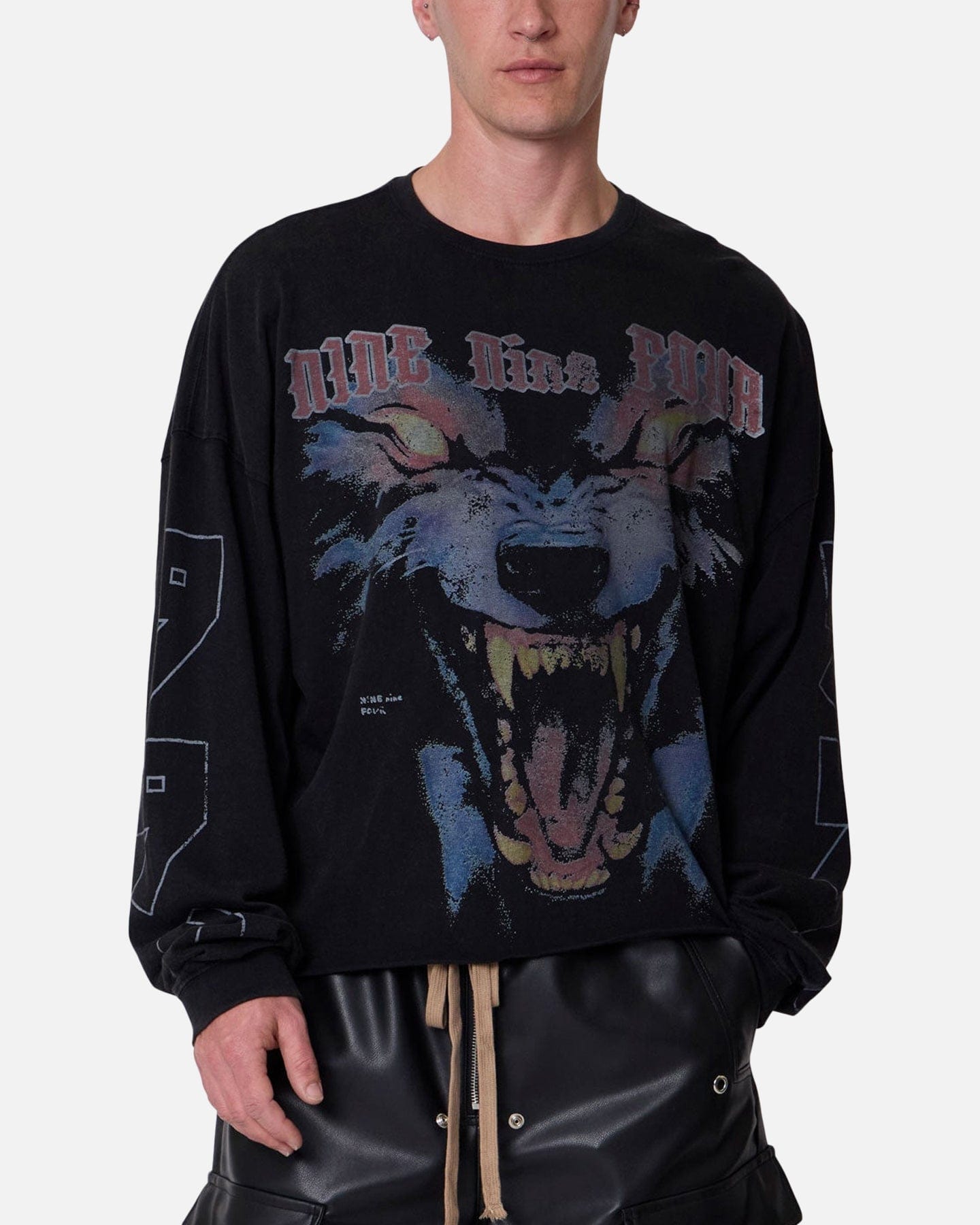 MNML 994 Wolf Long Sleeve T-Shirt Black