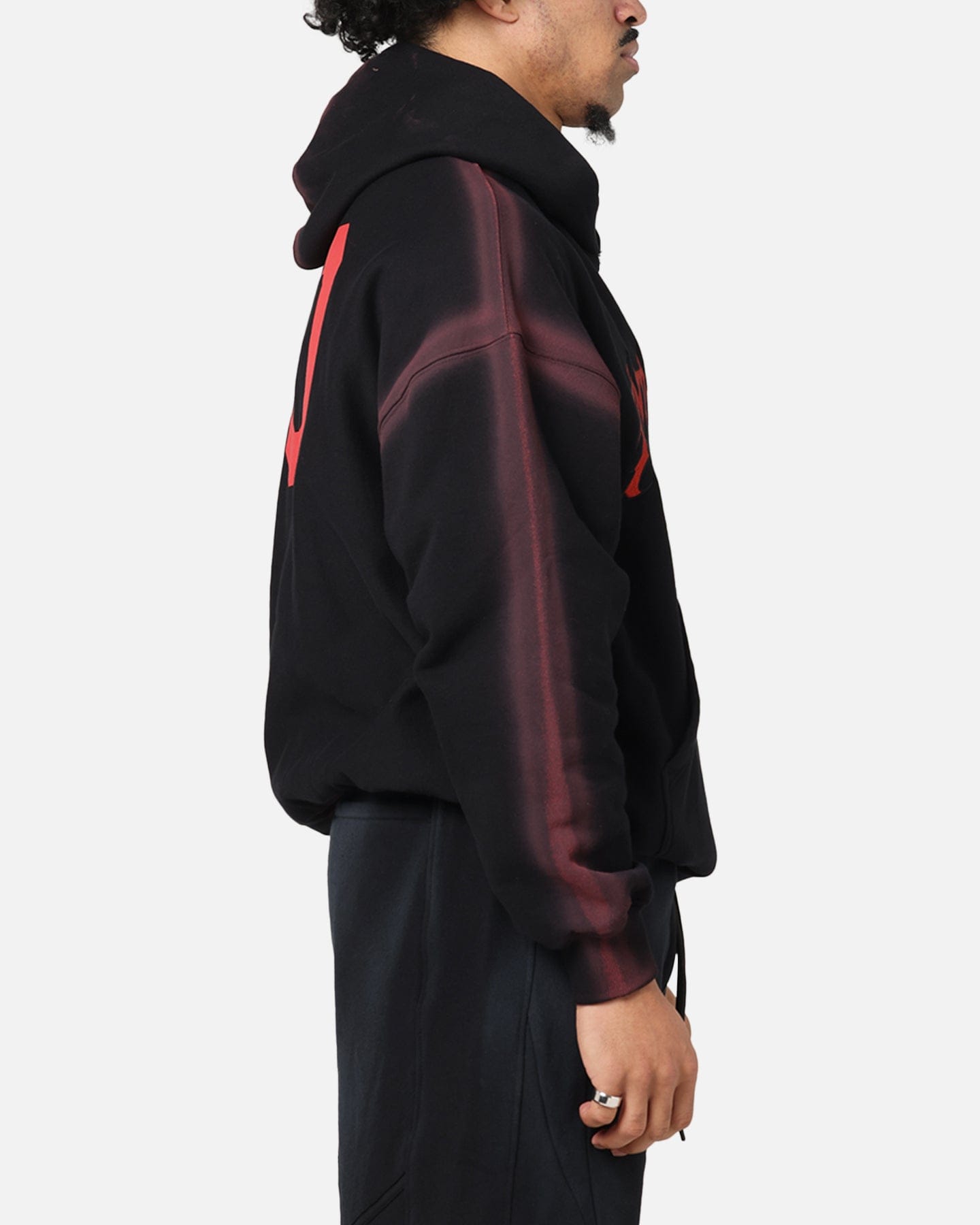 The Anti Order Mosh Boxy Hoodie Sunfade Black/Red