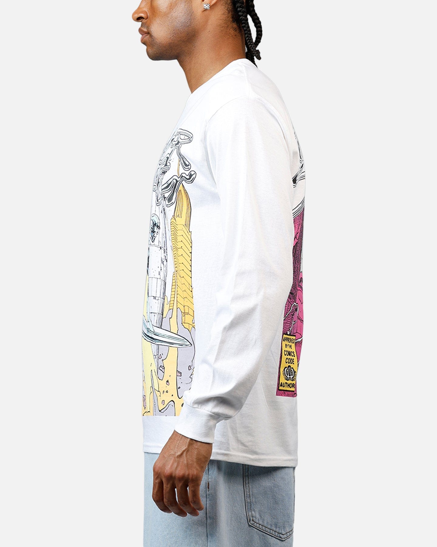 73Studio Marvel Silver Surfer Long Sleeve T-Shirt White