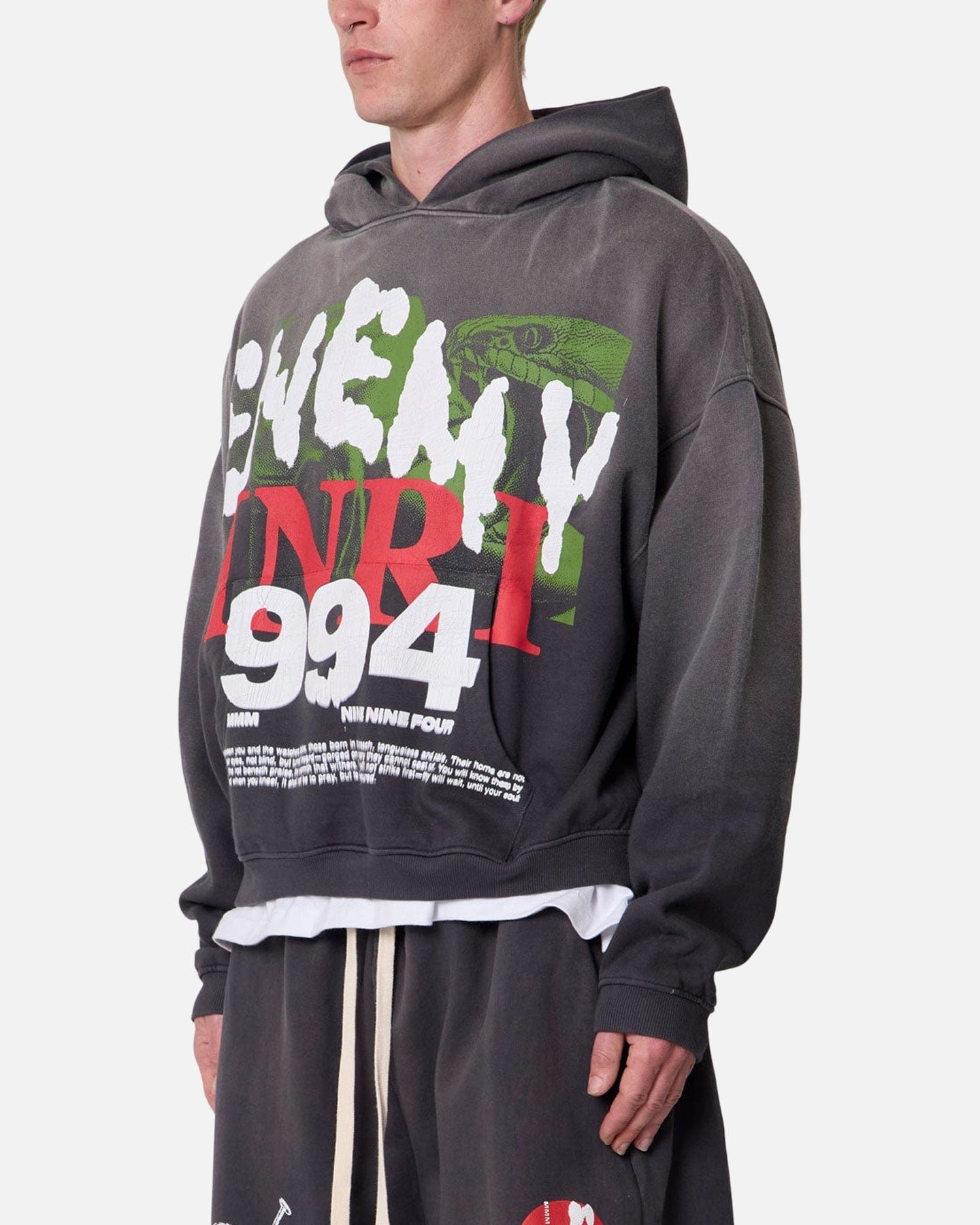 MNML Enemy Hoodie Washed Black