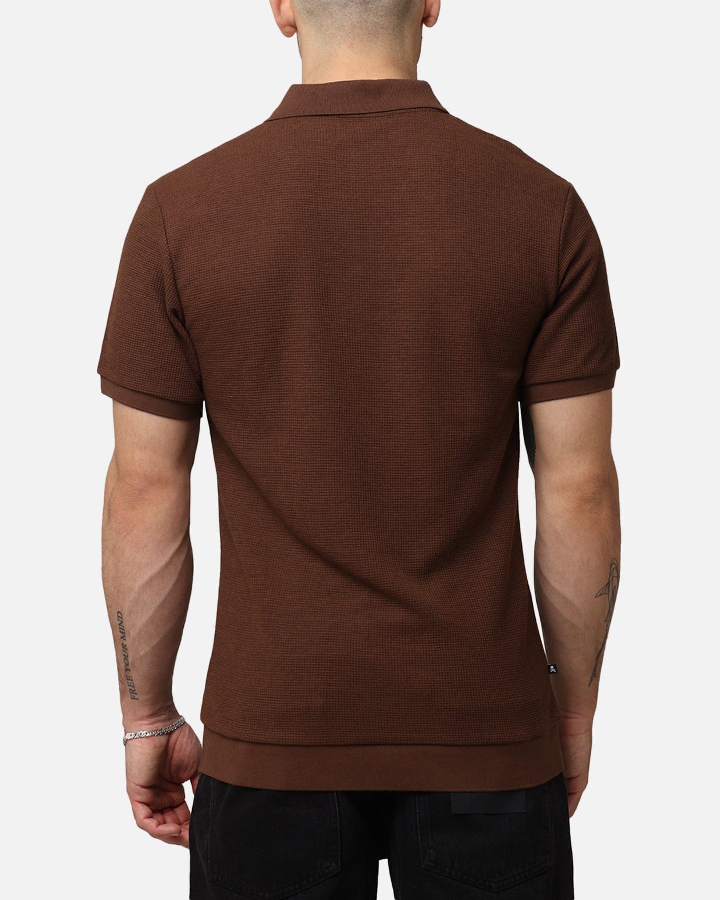 Saint Morta Waffle Polo Shirt Chocolate Brown