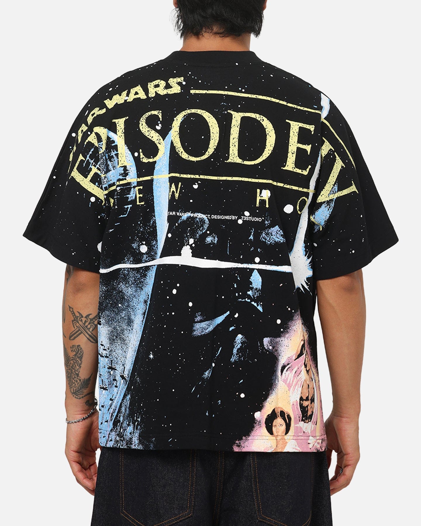 73Studio Star Wars '77 A New Hope All Print T-Shirt Black