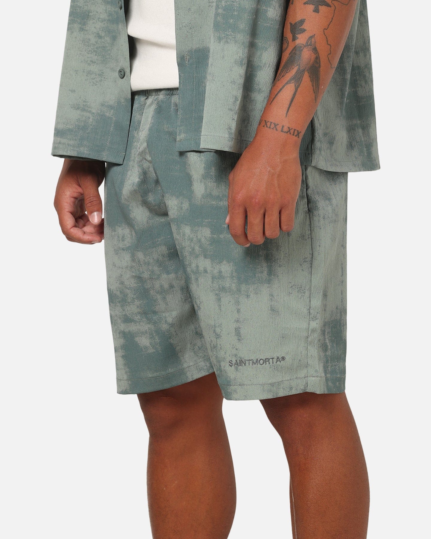 Saint Morta Solis Textured Shorts Petrol Green