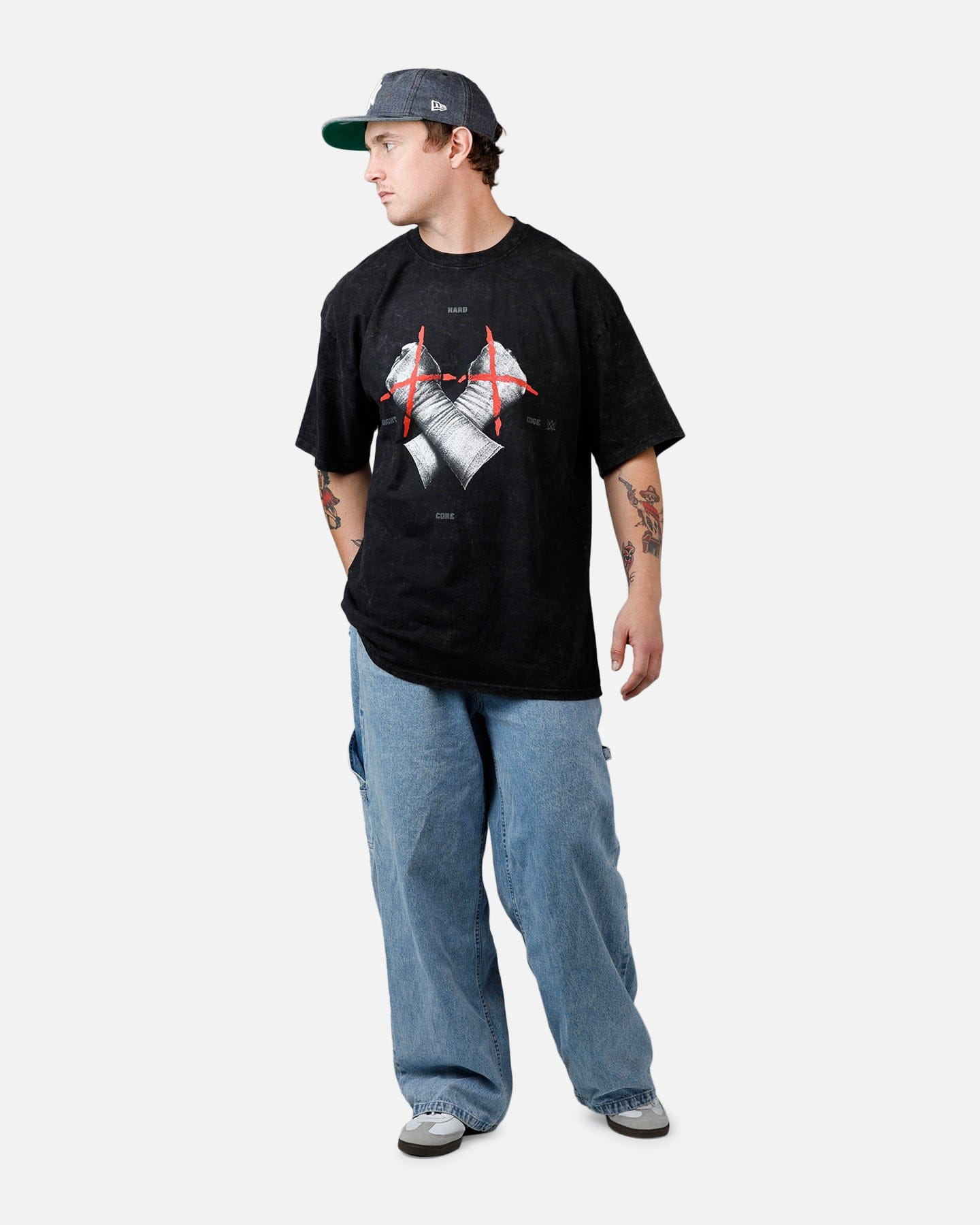73Studio X WWE Wrestlemania 42 CM Punk T-Shirt Black Acidwash