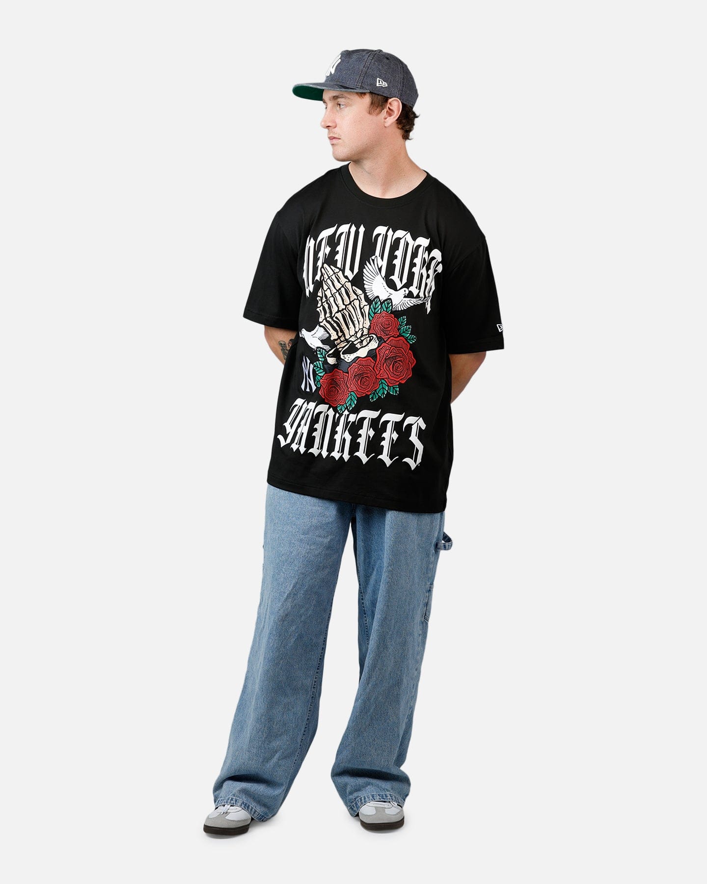 New Era New York Yankees Praying Hands T-Shirt Black