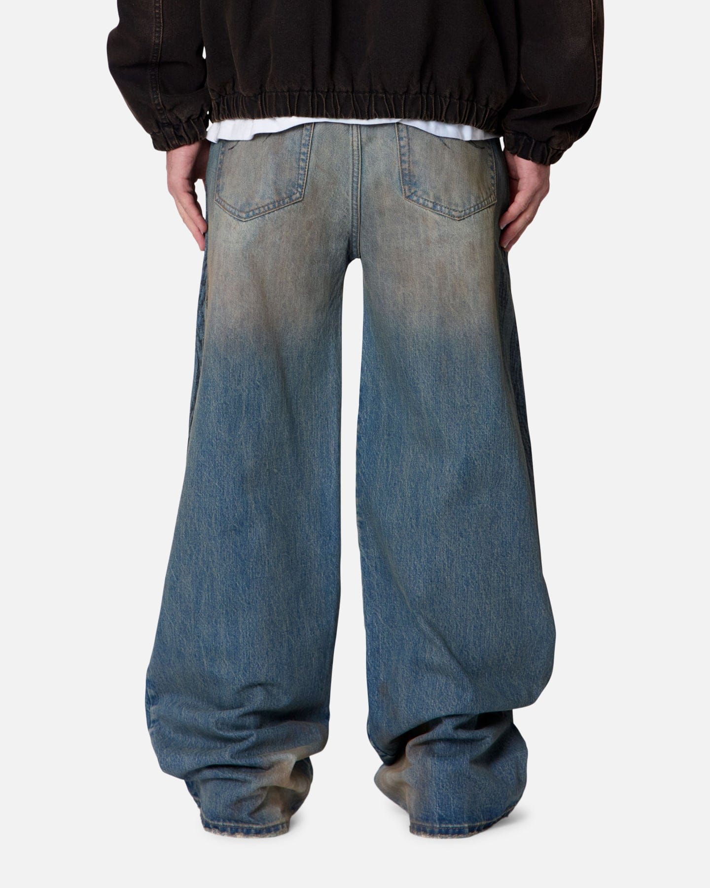 MNML Ultra Wide Tribal Denim Jeans Medium Blue
