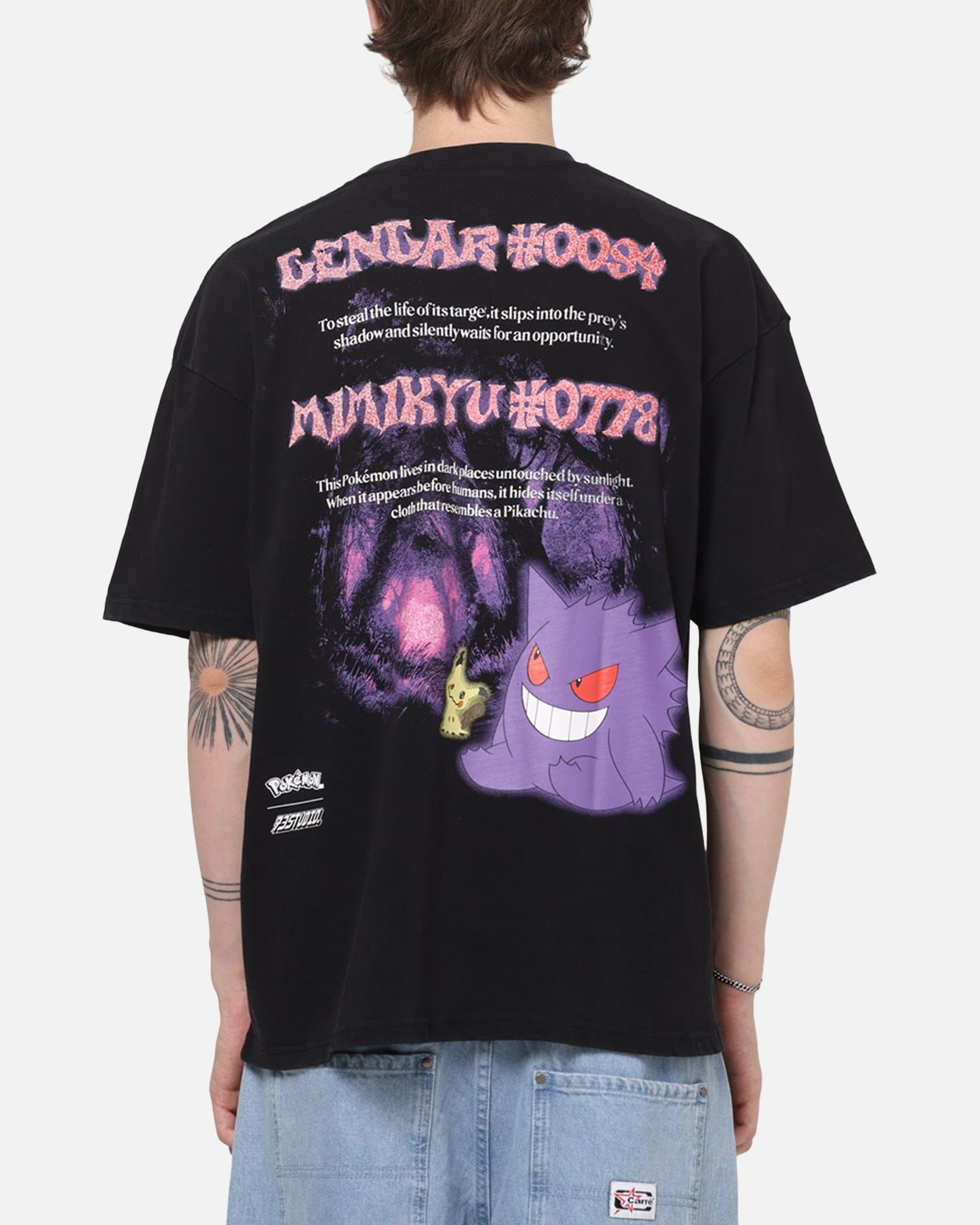 73Studio The Pokémon Collection By 73Studio Gengar Mimikyu T-Shirt Black