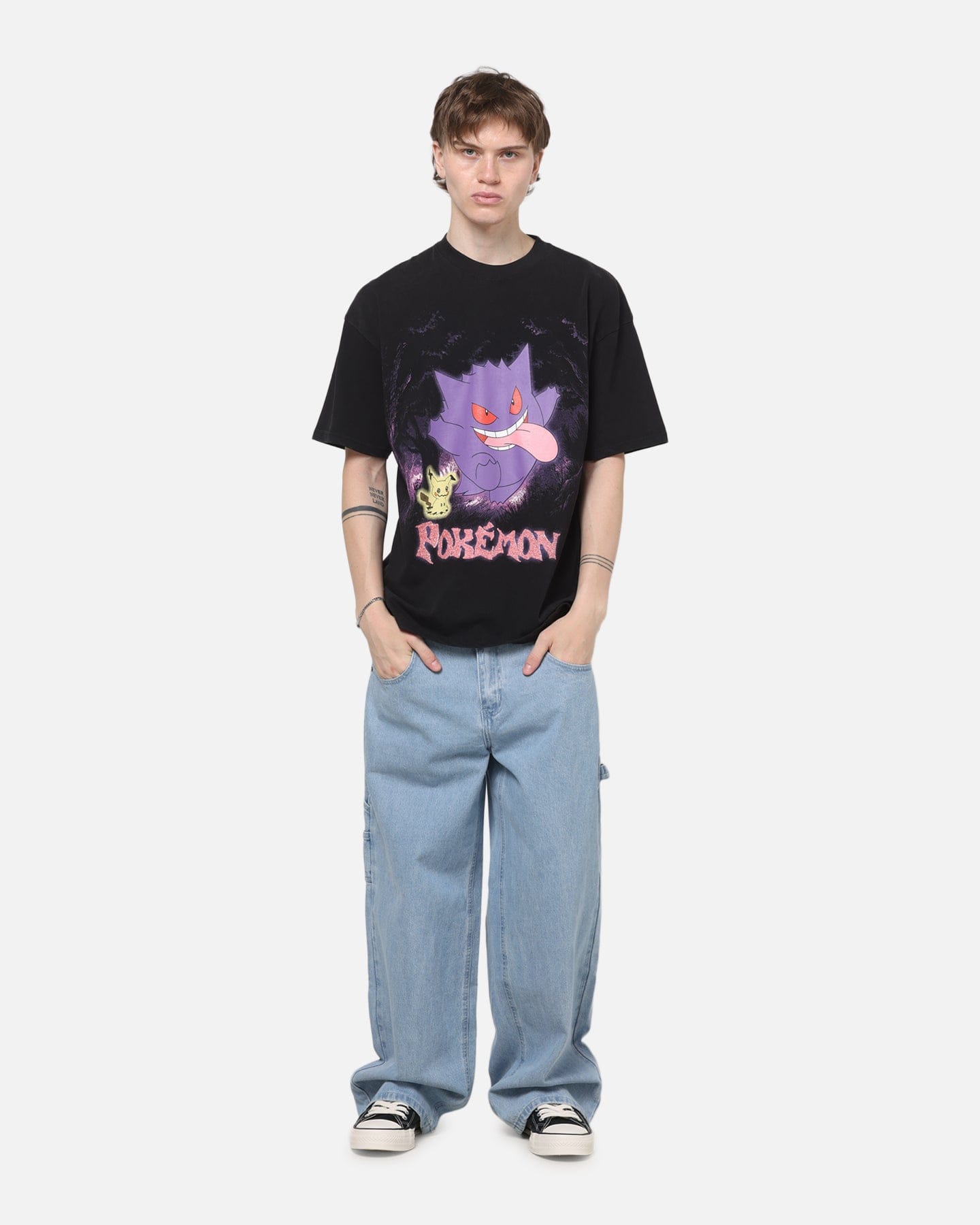 73Studio The Pokémon Collection By 73Studio Gengar Mimikyu T-Shirt Black