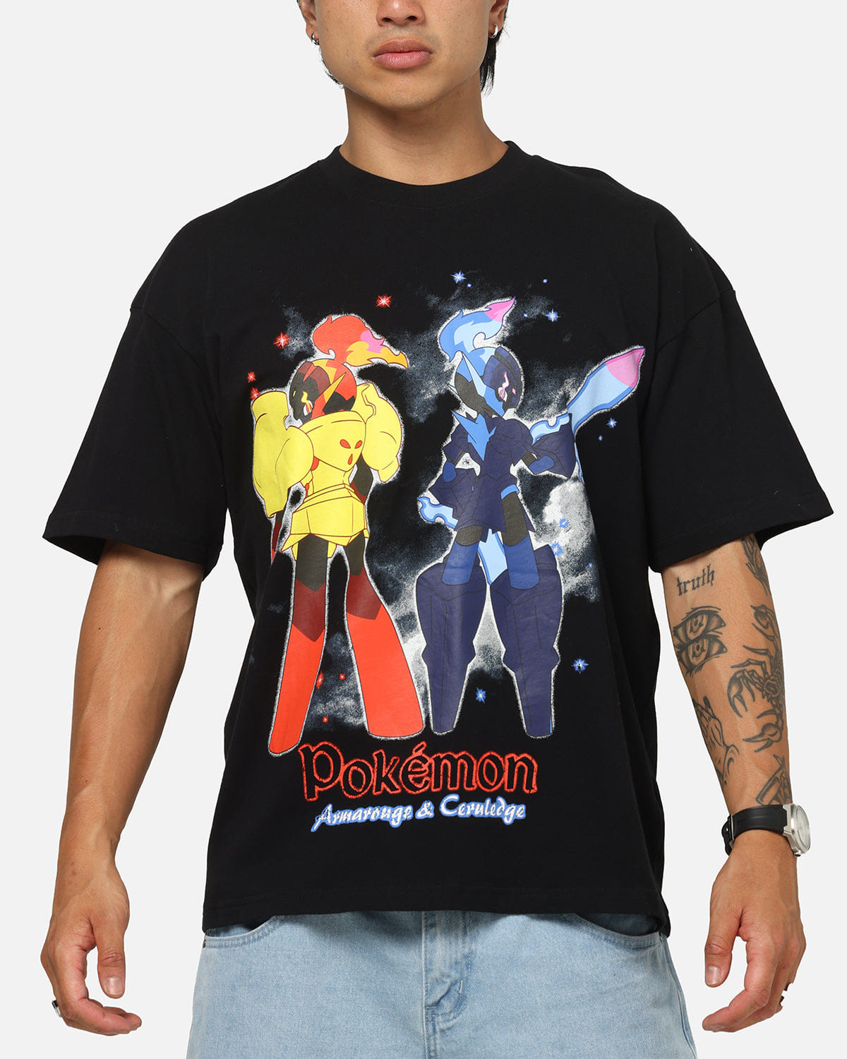 73Studio The Pokémon Collection By 73Studio Armarouge And Ceruledge T-Shirt Black