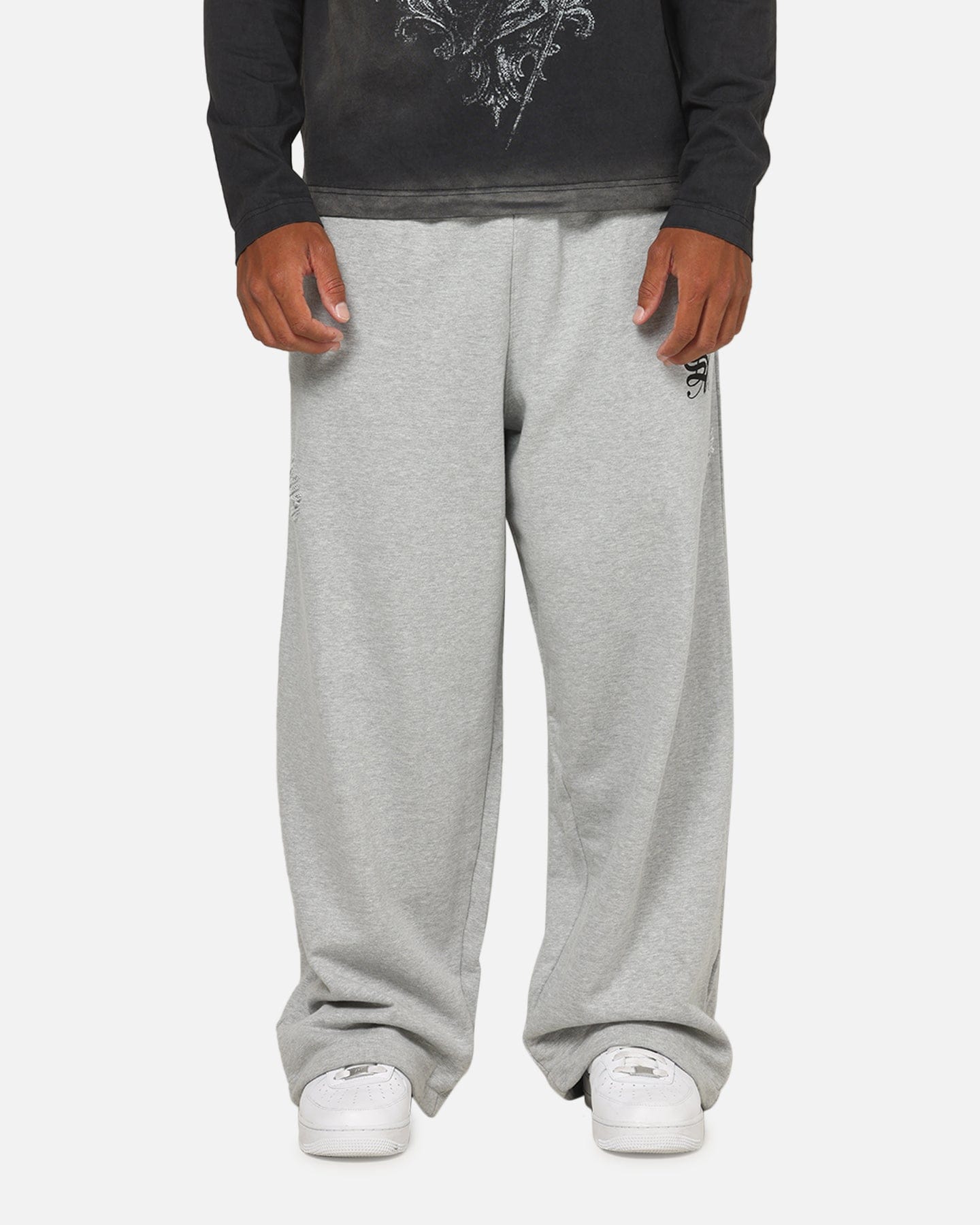 Saint Morta Distressed Baggy Sweatpants Grey Marle