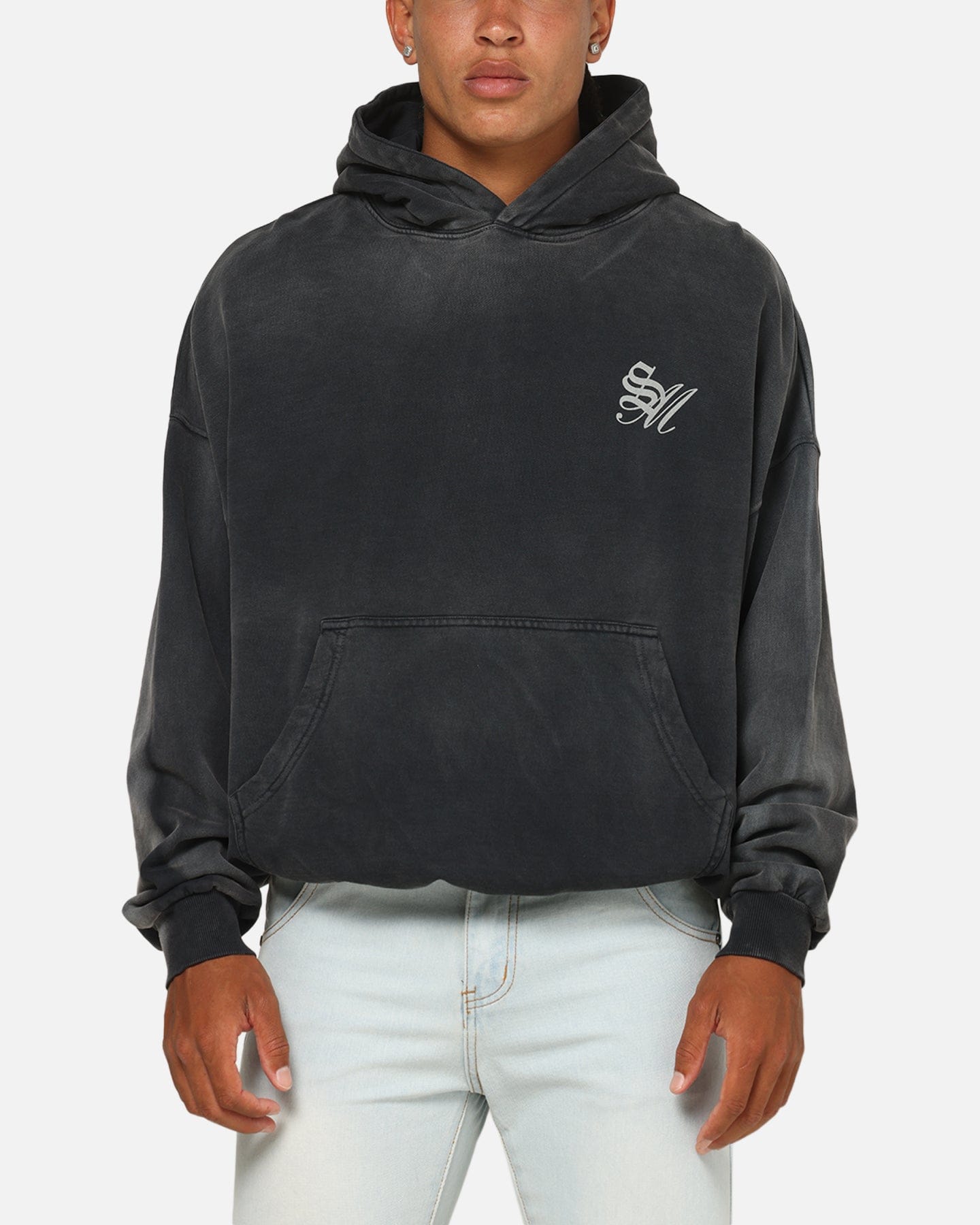 Saint Morta Celestial Boxy Hoodie Black Wash