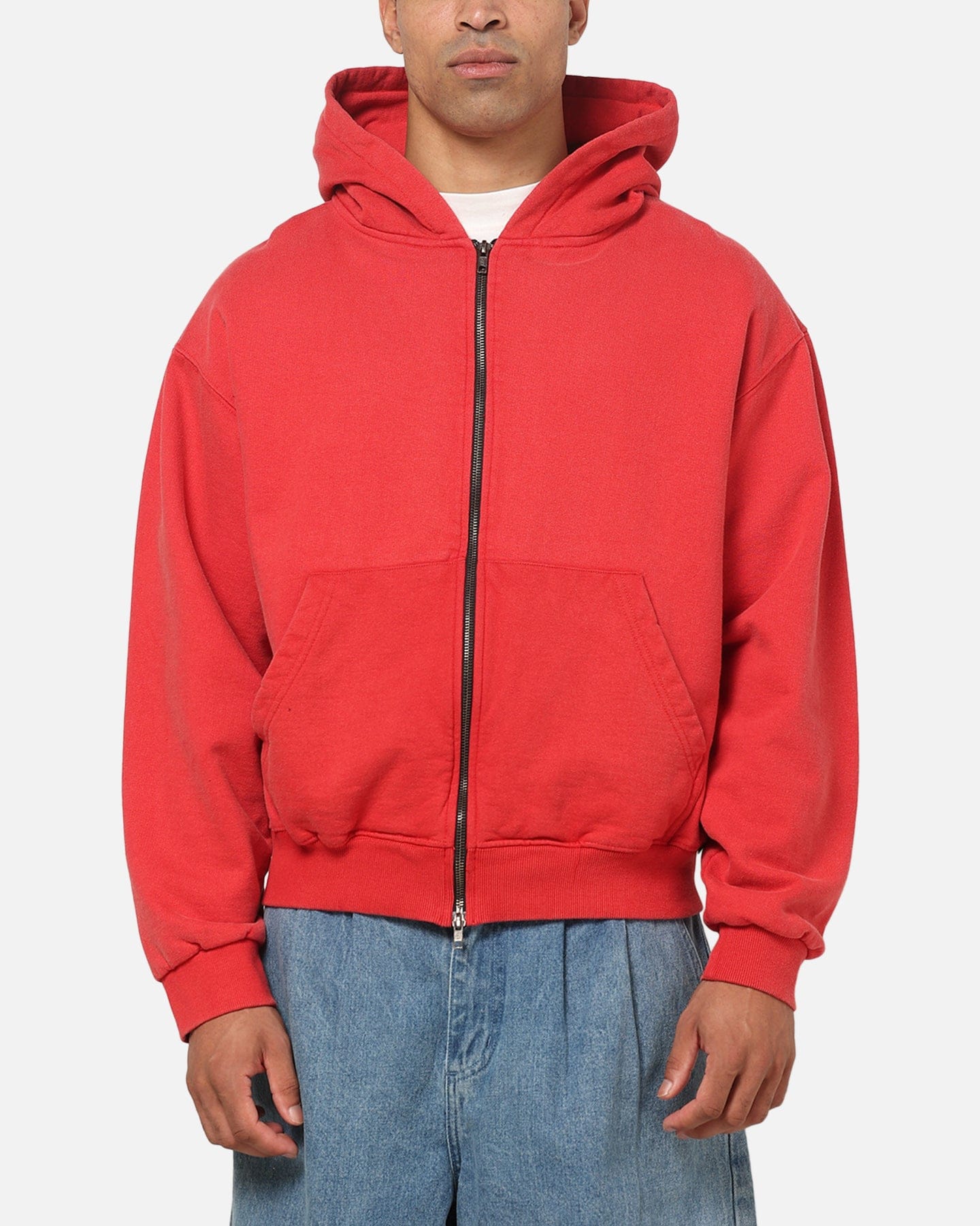 American Thrift Zip Hoodie Washed Red