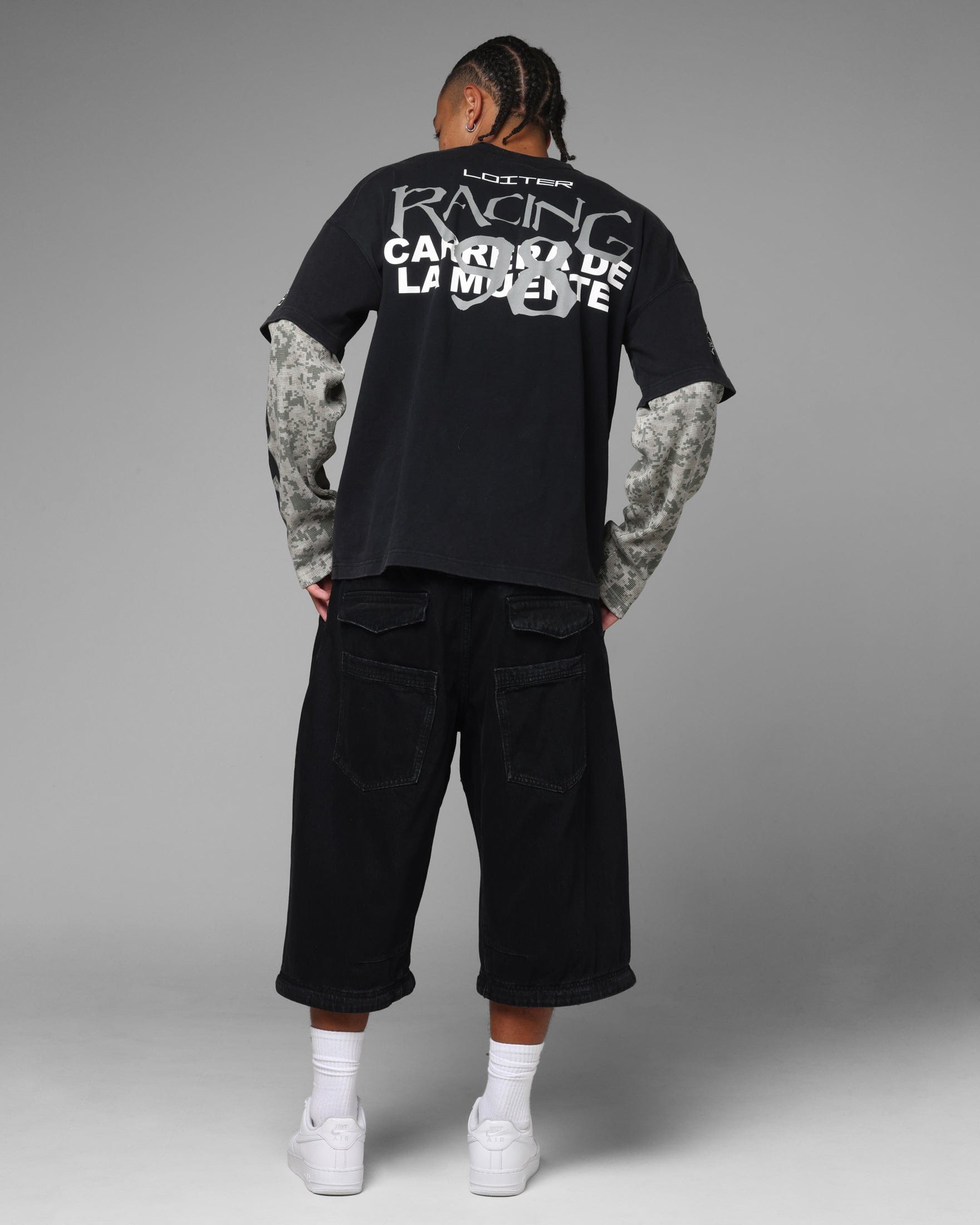 Loiter Performance Layered Long Sleeve T-Shirt Black