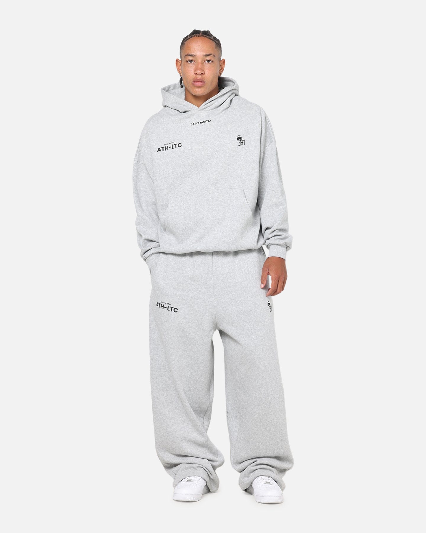 Saint Morta Athltc S2 Boxy Hoodie Grey Marle