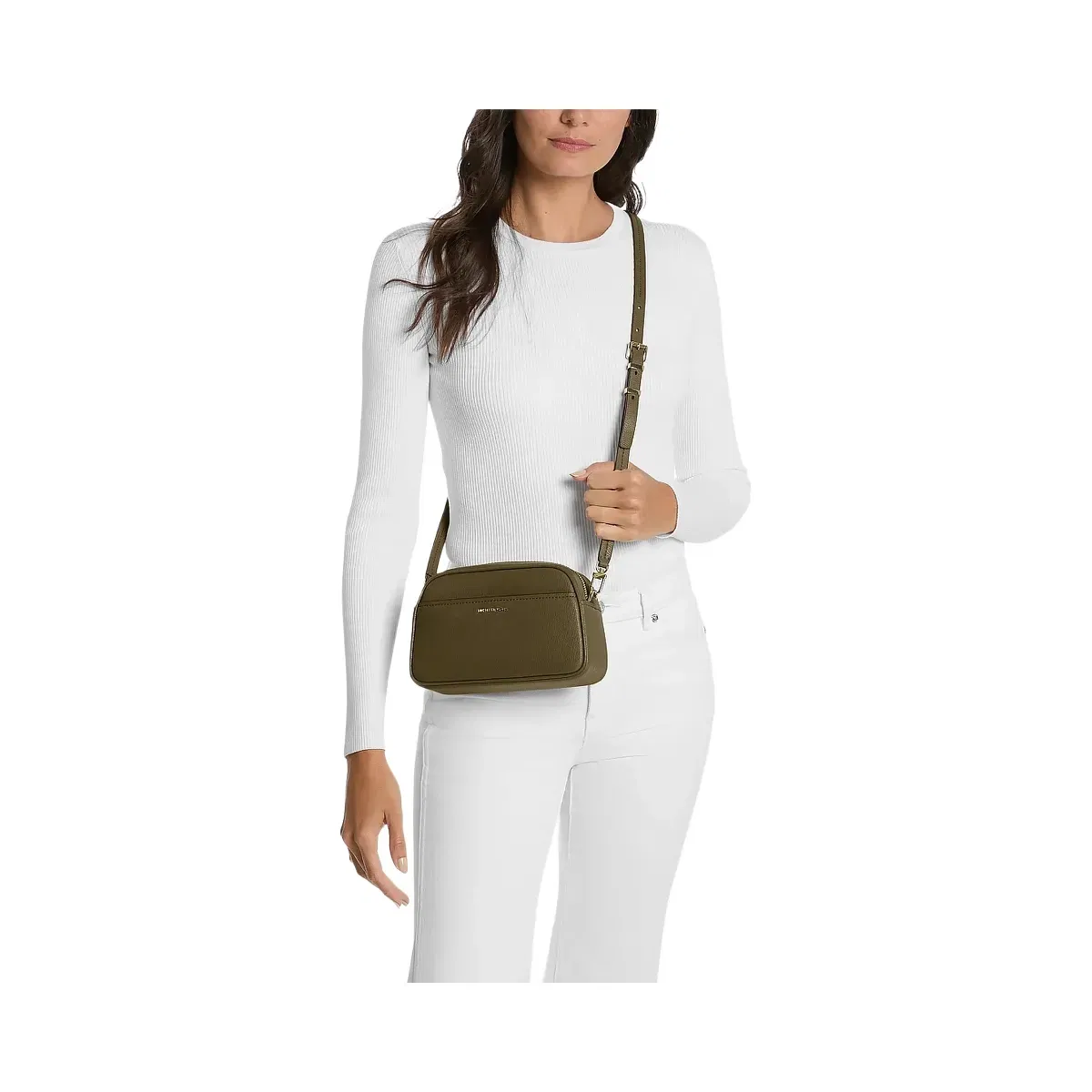 Michael Kors Jet Set Small Leather Camera Crossbody Bag Loden