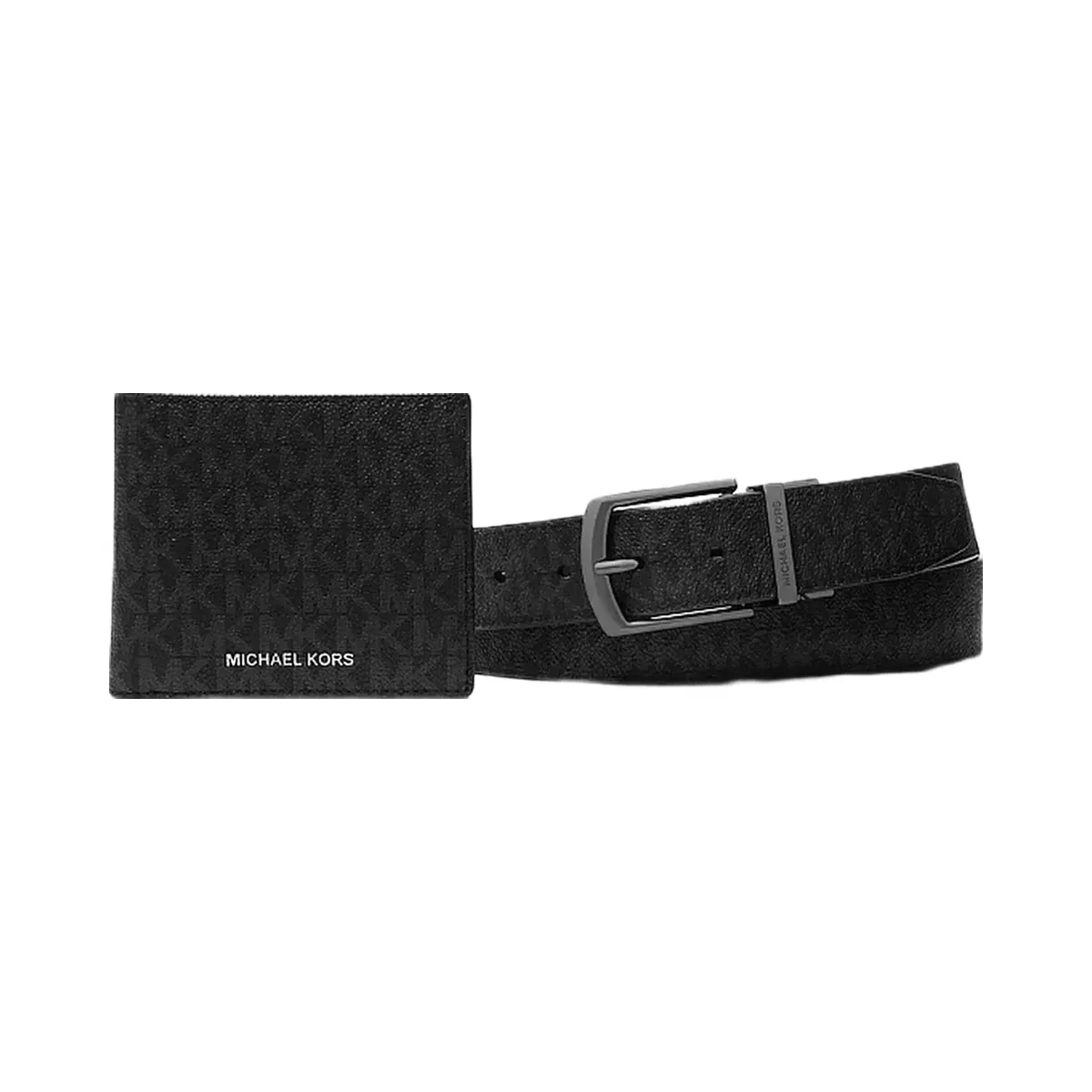 Michael Kors Signature Logo Wallet and Belt Gift Set Black