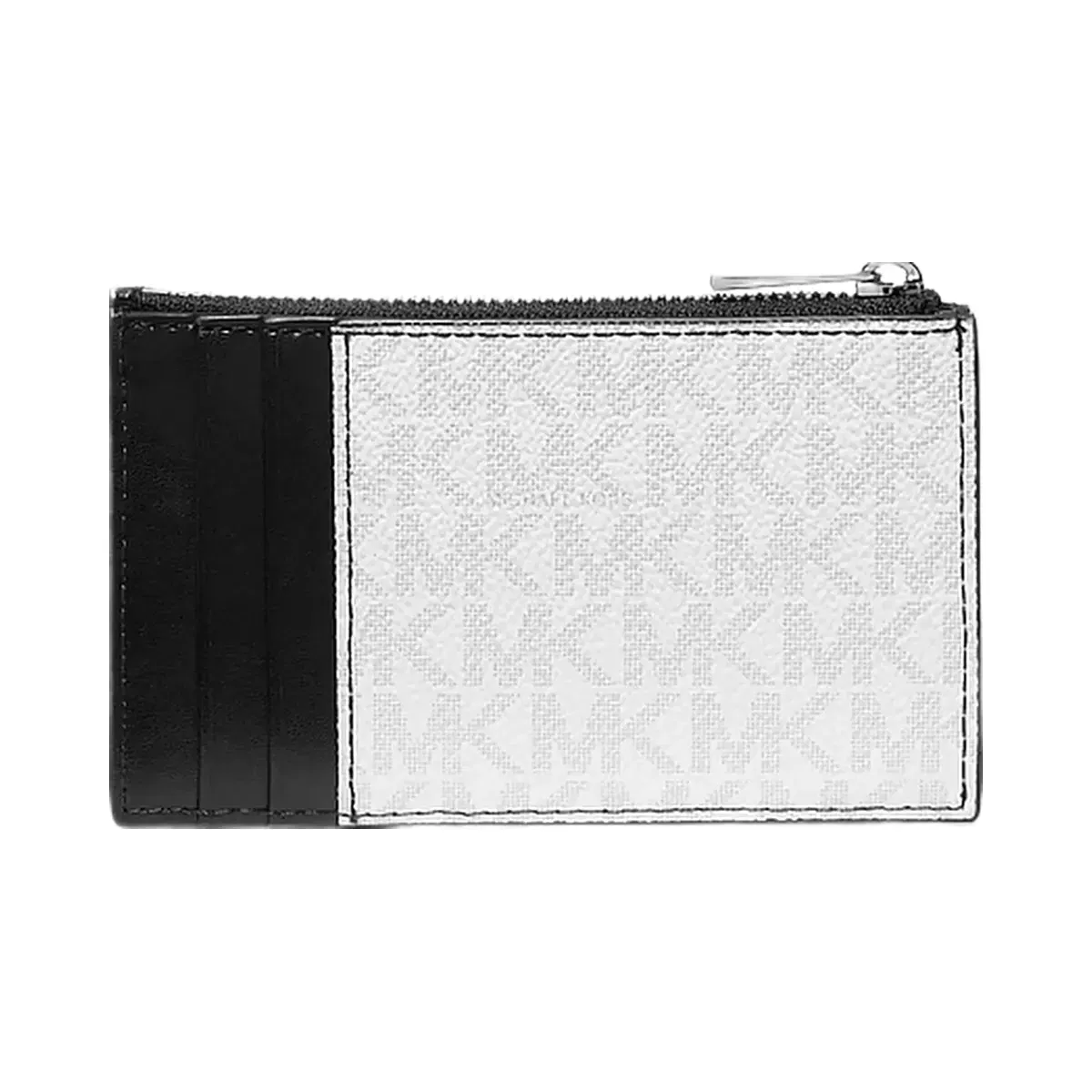 Michael Kors Cooper Slim Signature Logo Zip Wallet Bright Wht