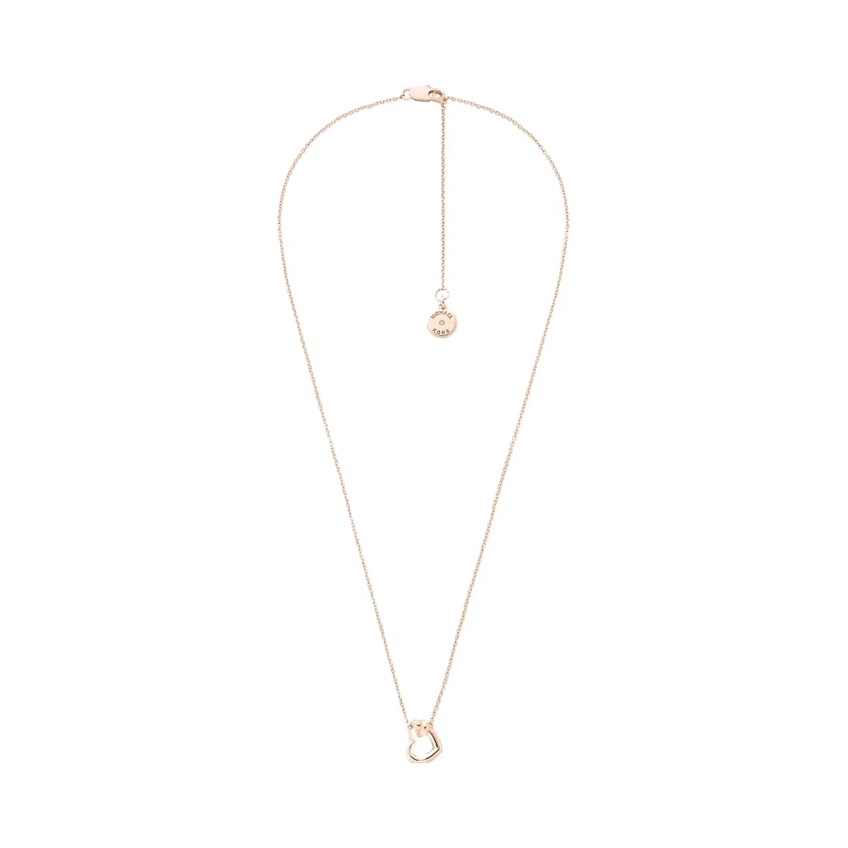 Michael Kors Knotted Heart Necklace and Earrings Gift Set Rose Gold