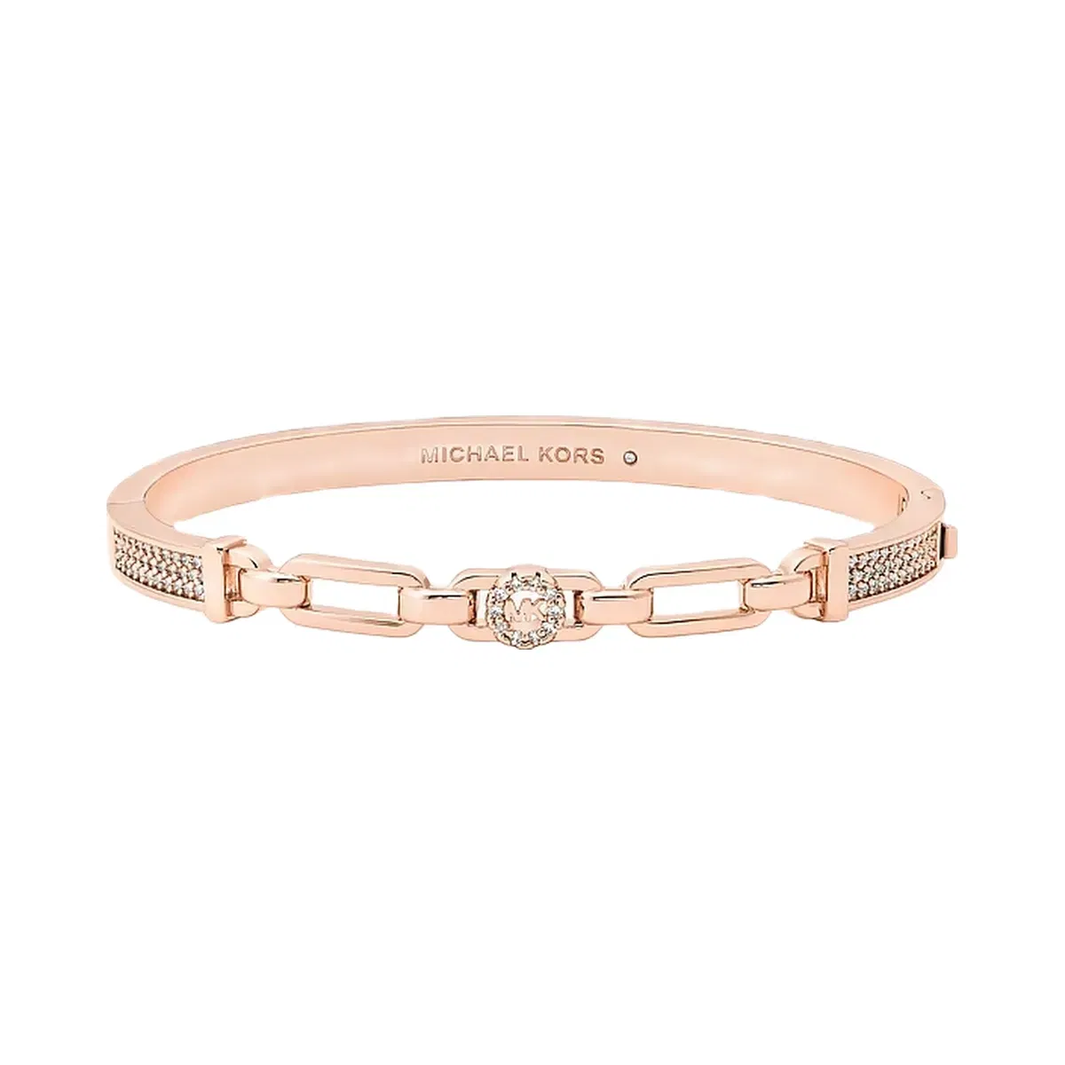 Michael Kors Pavé Logo Bangle and Stud Earrings Gift Set Rose Gold